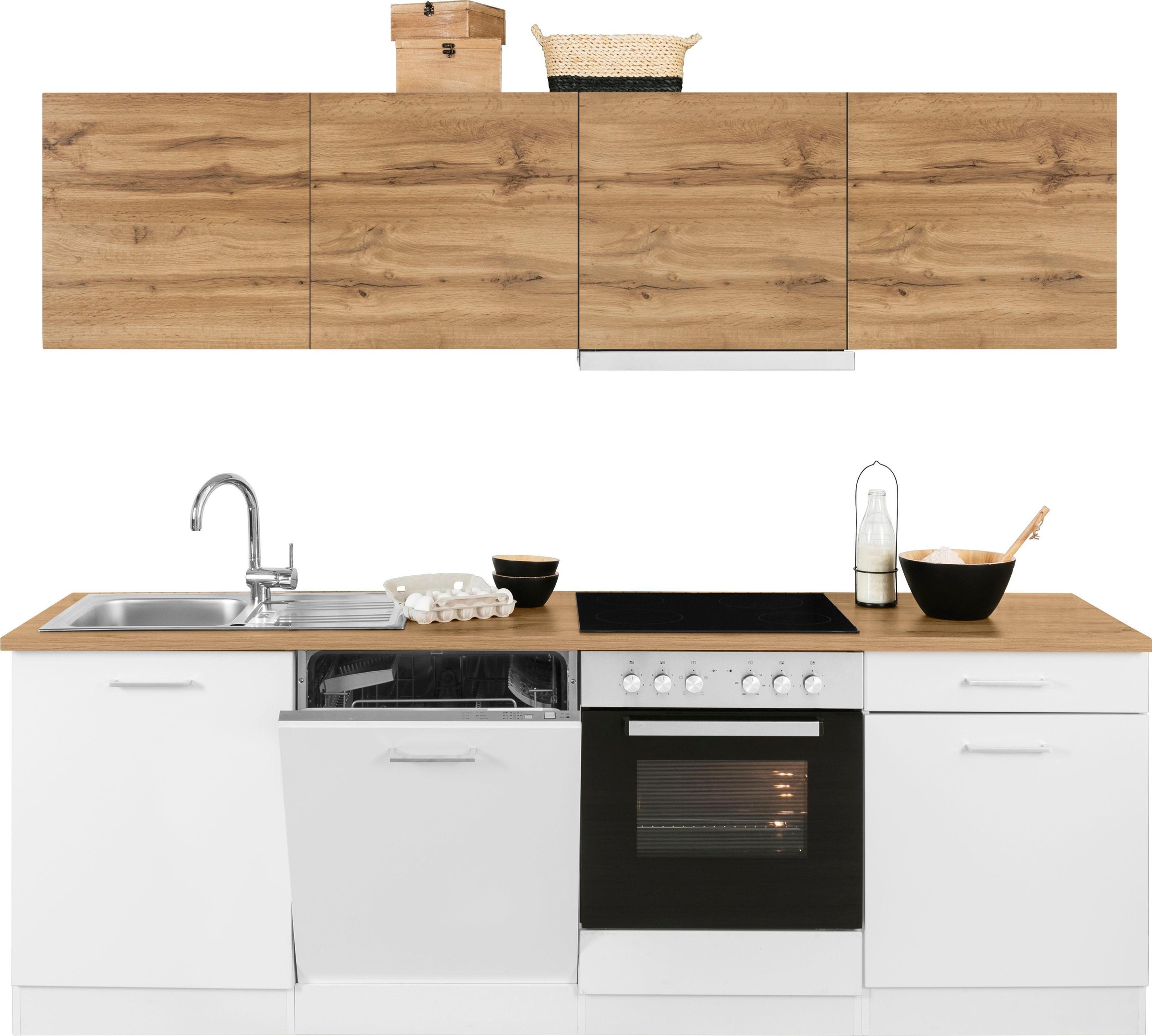 Küchenzeile »Kehl«, mit E-Geräten, Breite 240 cm, inkl. Geschirrspülmaschine
