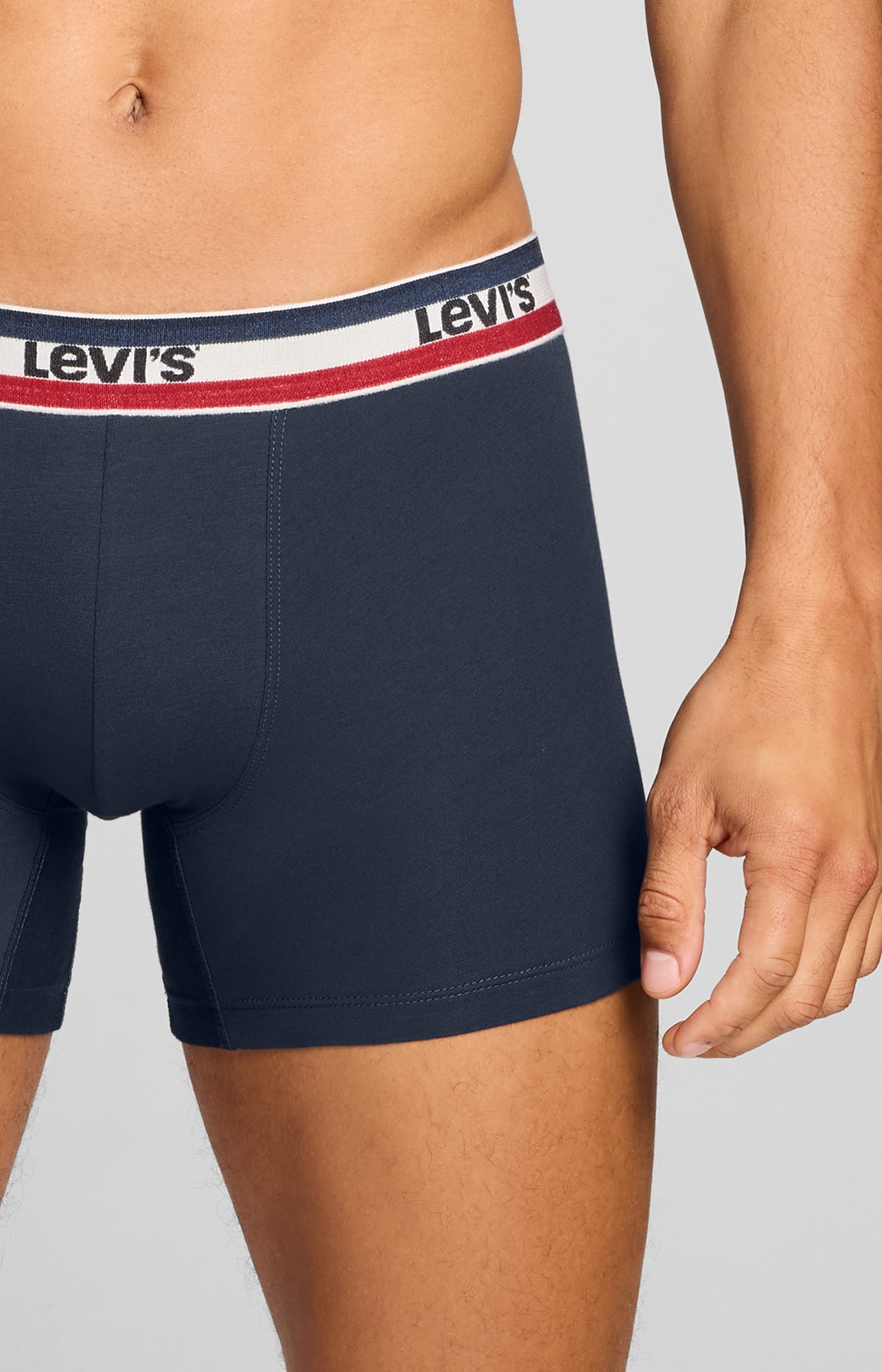 Levi's® Boxershorts »LEVIS MEN REPEAT SPW LOGO BOXER BRIEF« 2er Pack,  ohne Eingriff, elastischer Logobund, Baumwoll-Mix