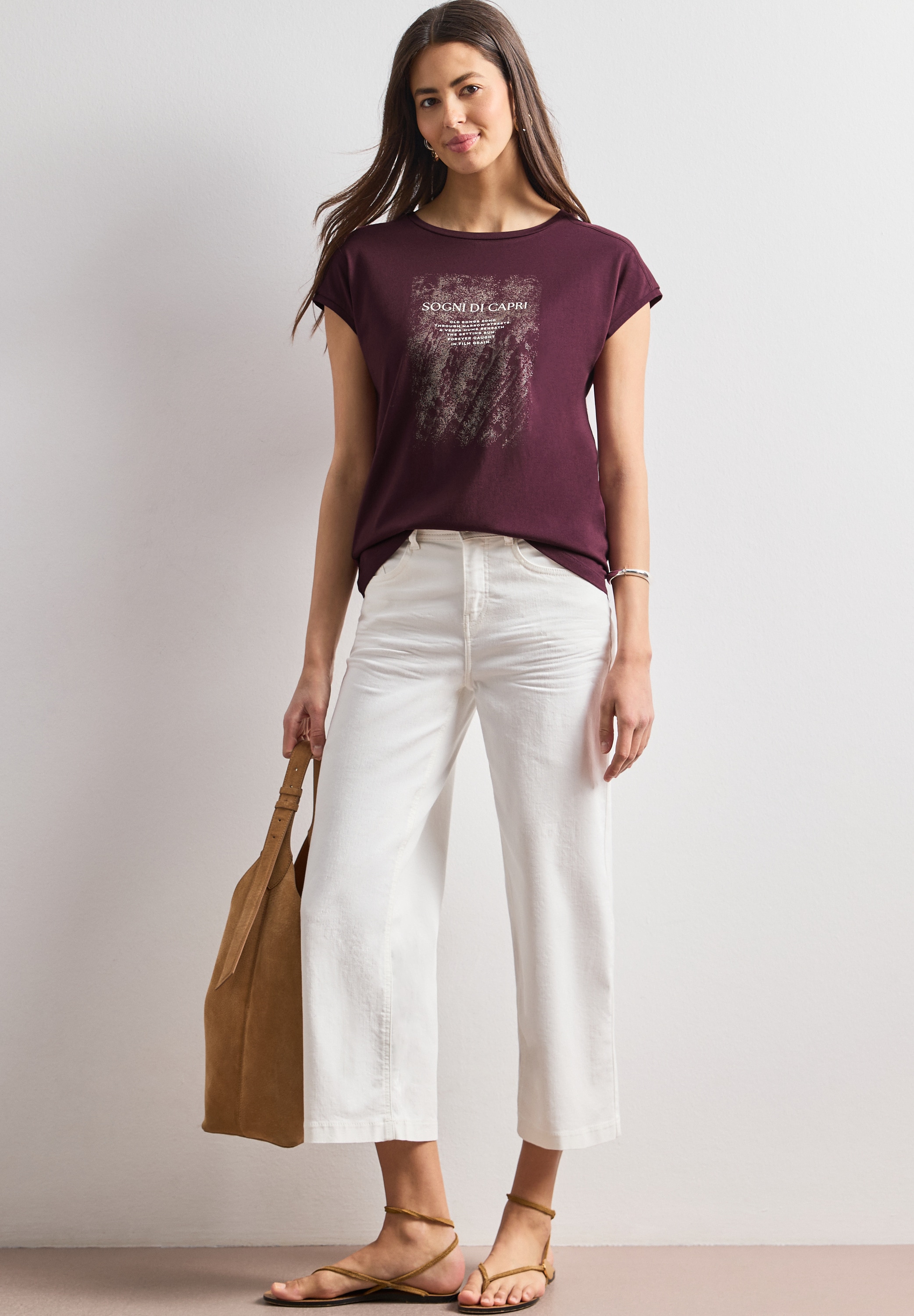 STREET ONE Print-Shirt aus softem Materialmix