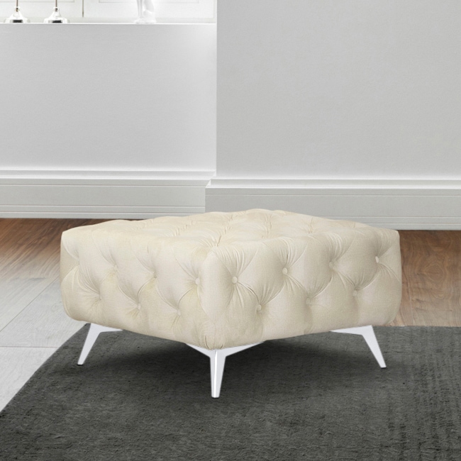 Leonique Polsterhocker »Amaury«, Chesterfield-Optik, Breite 80cm, Fußfarbe wählbar
