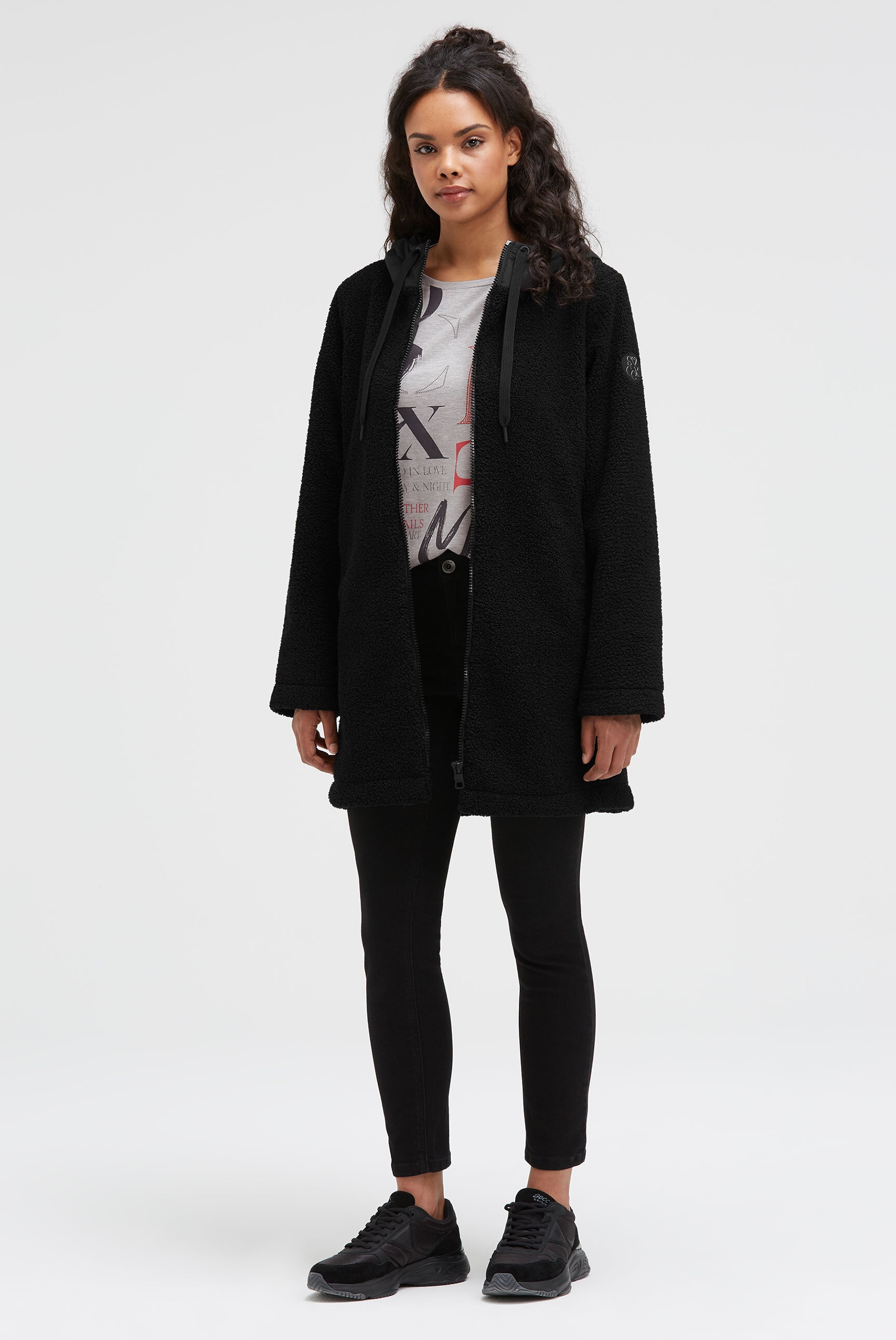 Thumbnail - SOCCX Kurzmantel in Bouclé-Strick-Optik