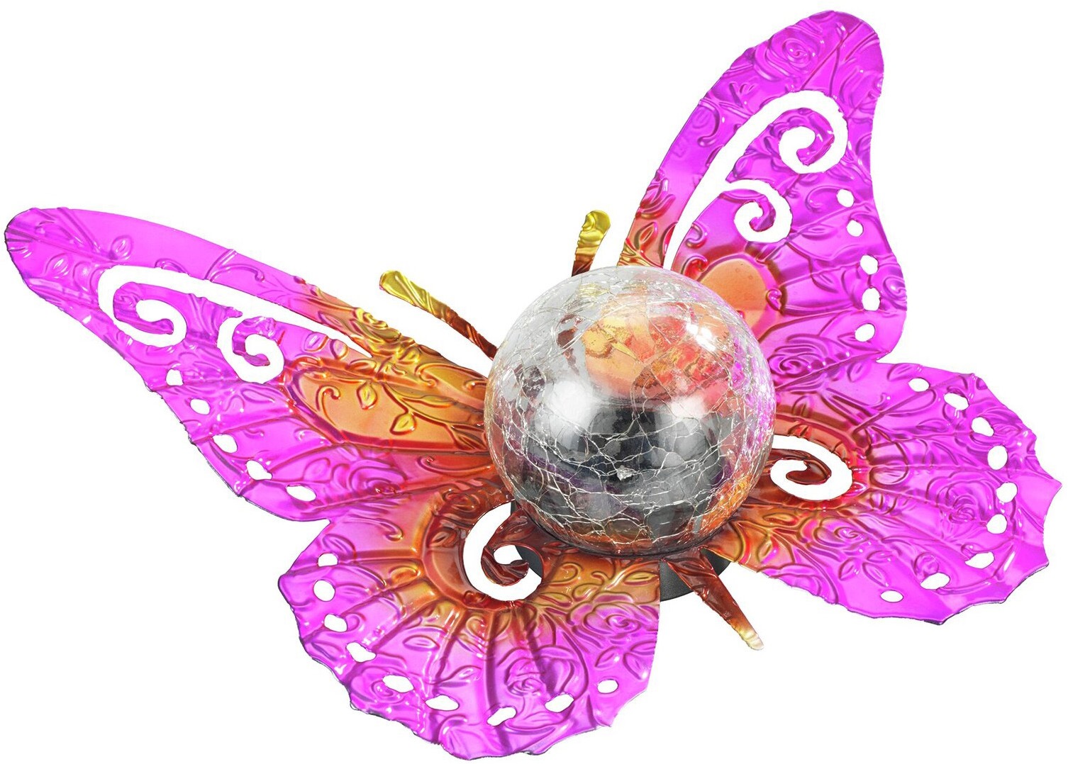 LED Gartenleuchte MAXIMEX "Modell Schmetterling", pink, B:35cm H:11,5cm L:27,5cm, Leuchten, LED Gartenleuchte, dekorative Gartenbeleuchtung, solarbetrieben, witterungsbeständig