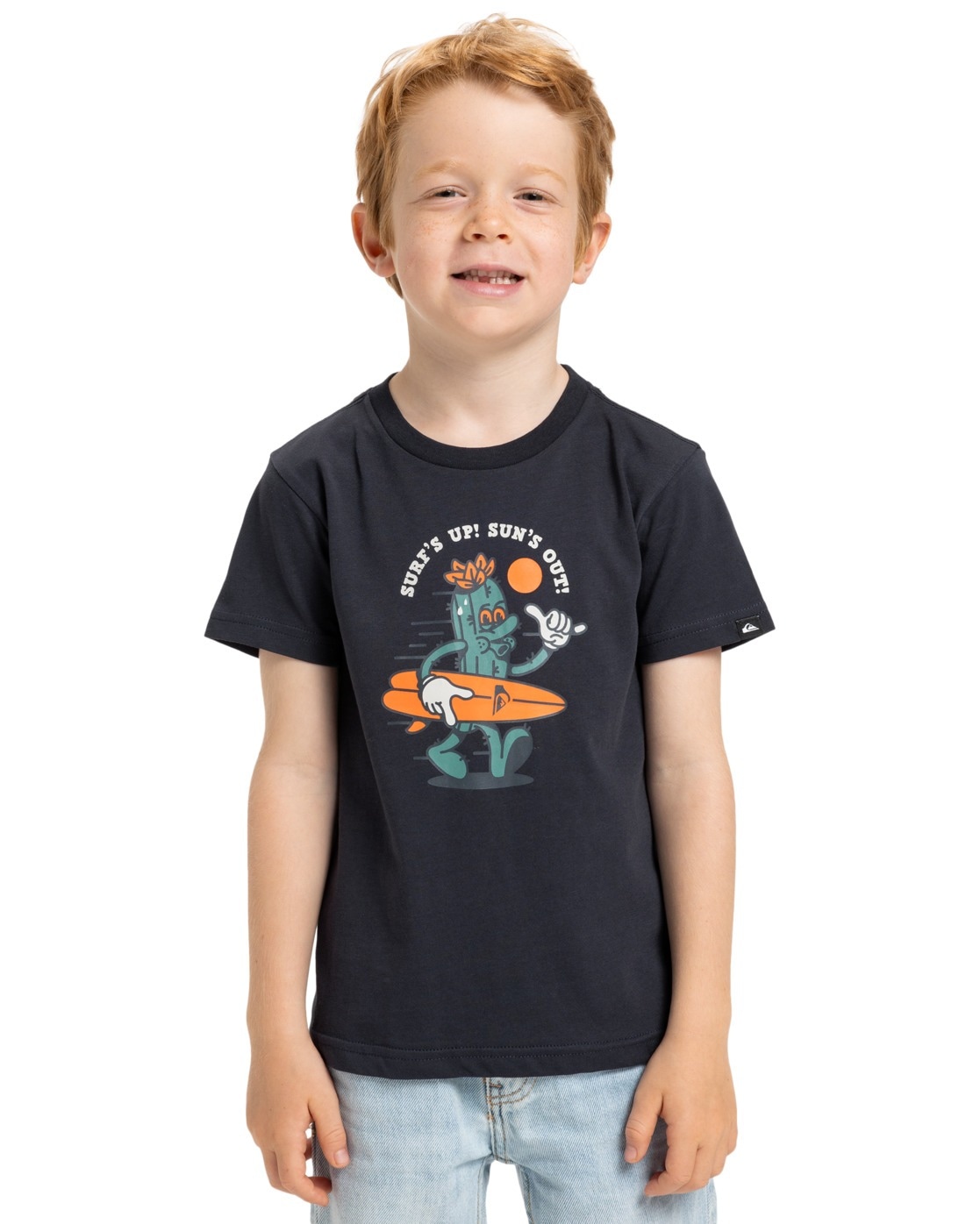 T-Shirt QUIKSILVER "Ev Gone Surfing", Jungen, Gr. 5(108-114cm), blau (schwarz navy), Obermaterial: 100% Walkfrottier;, Shirts T-Shirt
