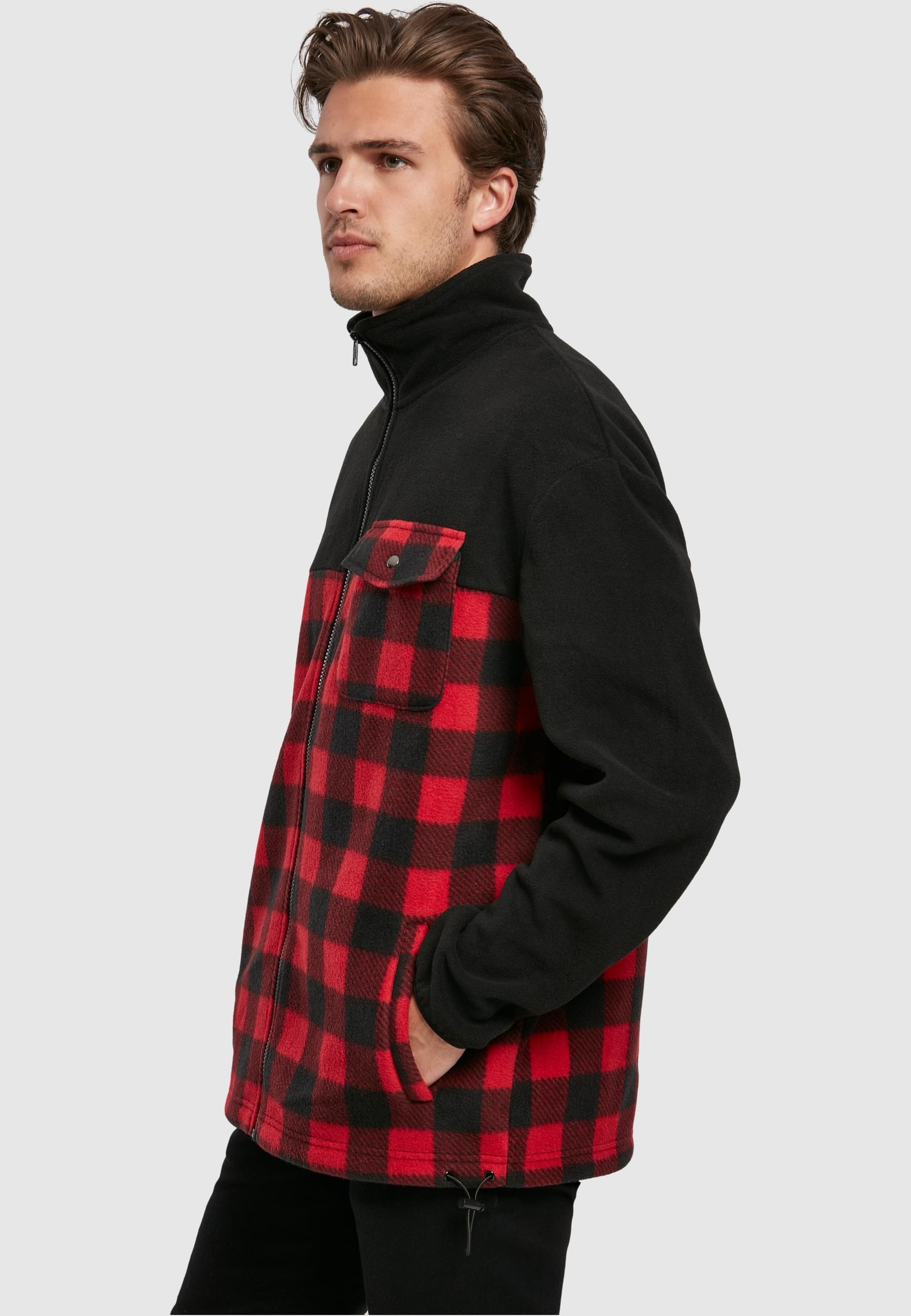 URBAN CLASSICS Winterjacke »Urban Classics Herren Patterned Polar Fleece Track Jacket«, (1 St.), mit Kapuze