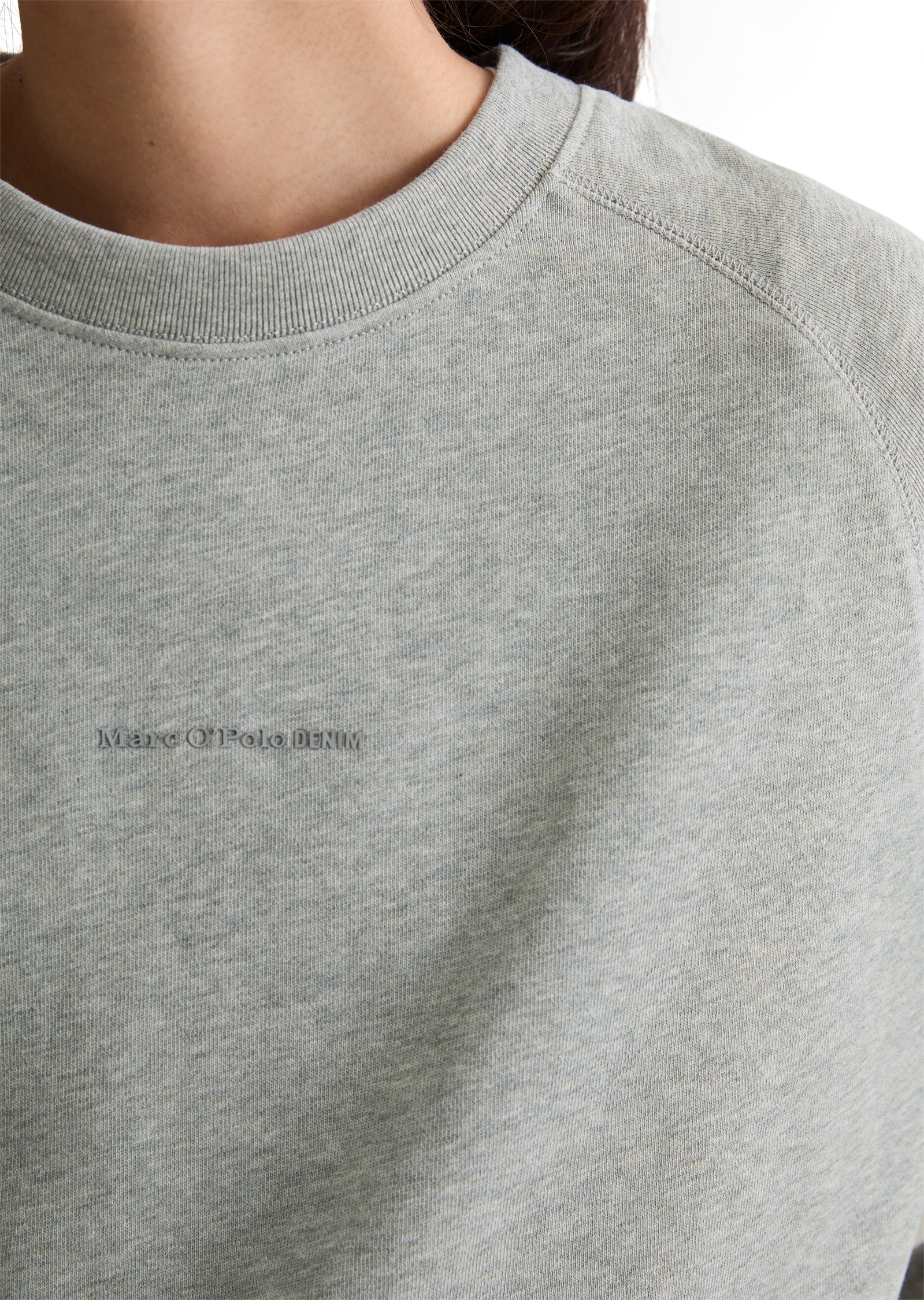 Thumbnail - Marc OPolo DENIM Sweatshirt, Bio-Baumwolle, Logo-Schriftzug, Rundhalsausschnitt