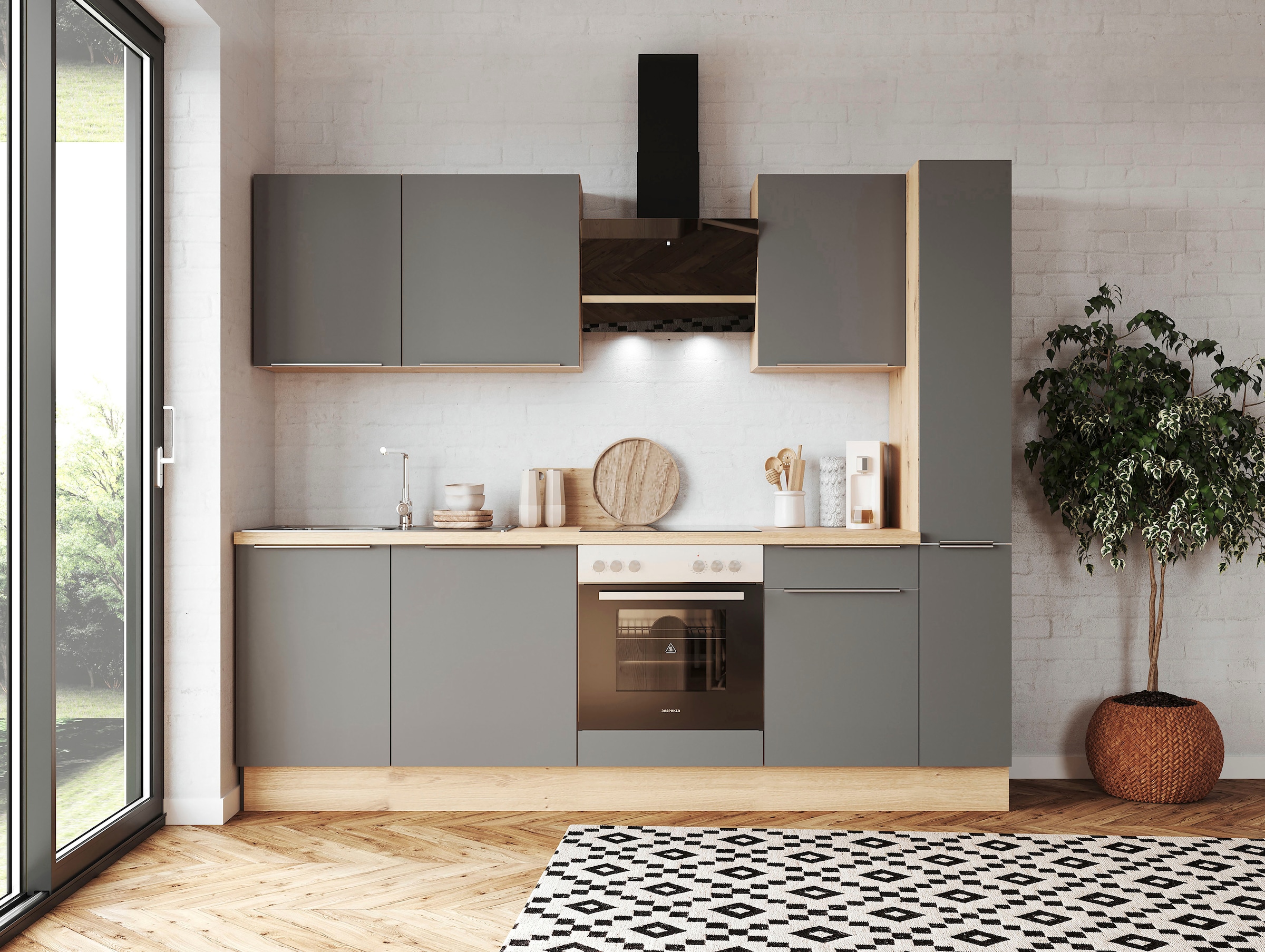 RESPEKTA Küchenzeile "Safado aus der Serie Marleen" Breite 250 cm, mit Soft günstig online kaufen