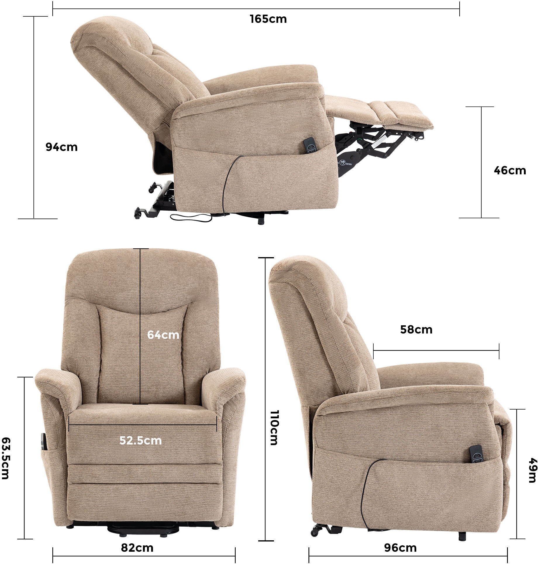 Duo Collection TV-Sessel »Gandia XXL« 150 kg belastbar, Stahlwellenunterfederung