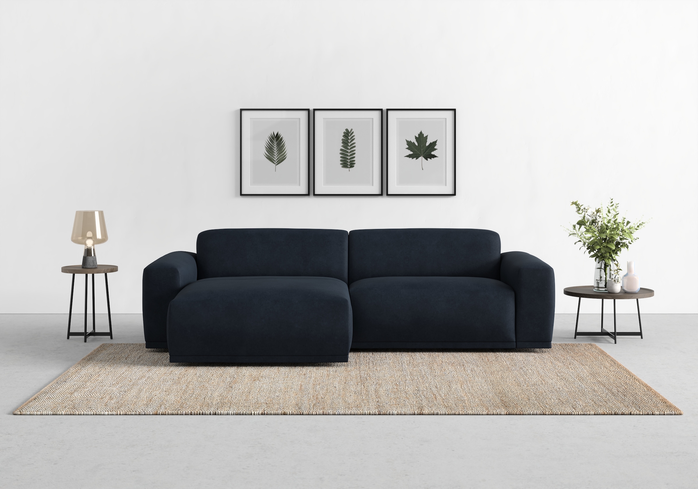 TRENDMANUFAKTUR Ecksofa "Braga, mit hochwertigem Kaltschaum, L-Form, Japandi-Design" modernes Sofa, Couch mit hohem Sitzkomfort, 255/72/160 cm (B/H/T)
