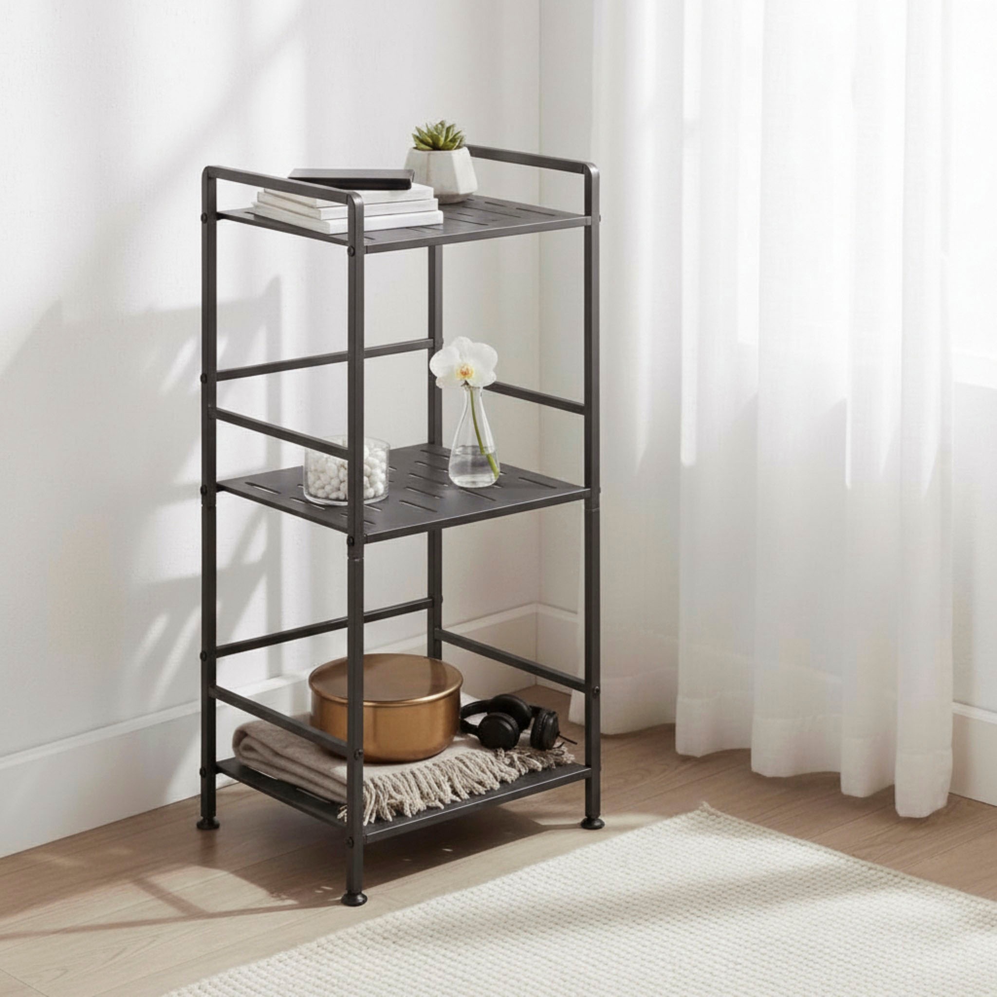 HAKU Regal »Aufbewahrungsregal, Dekoregal, Standregal« 1 Stk. tlg. rechteckig - aus Metall Anthrazit - B/T/H 33/28/74 cm