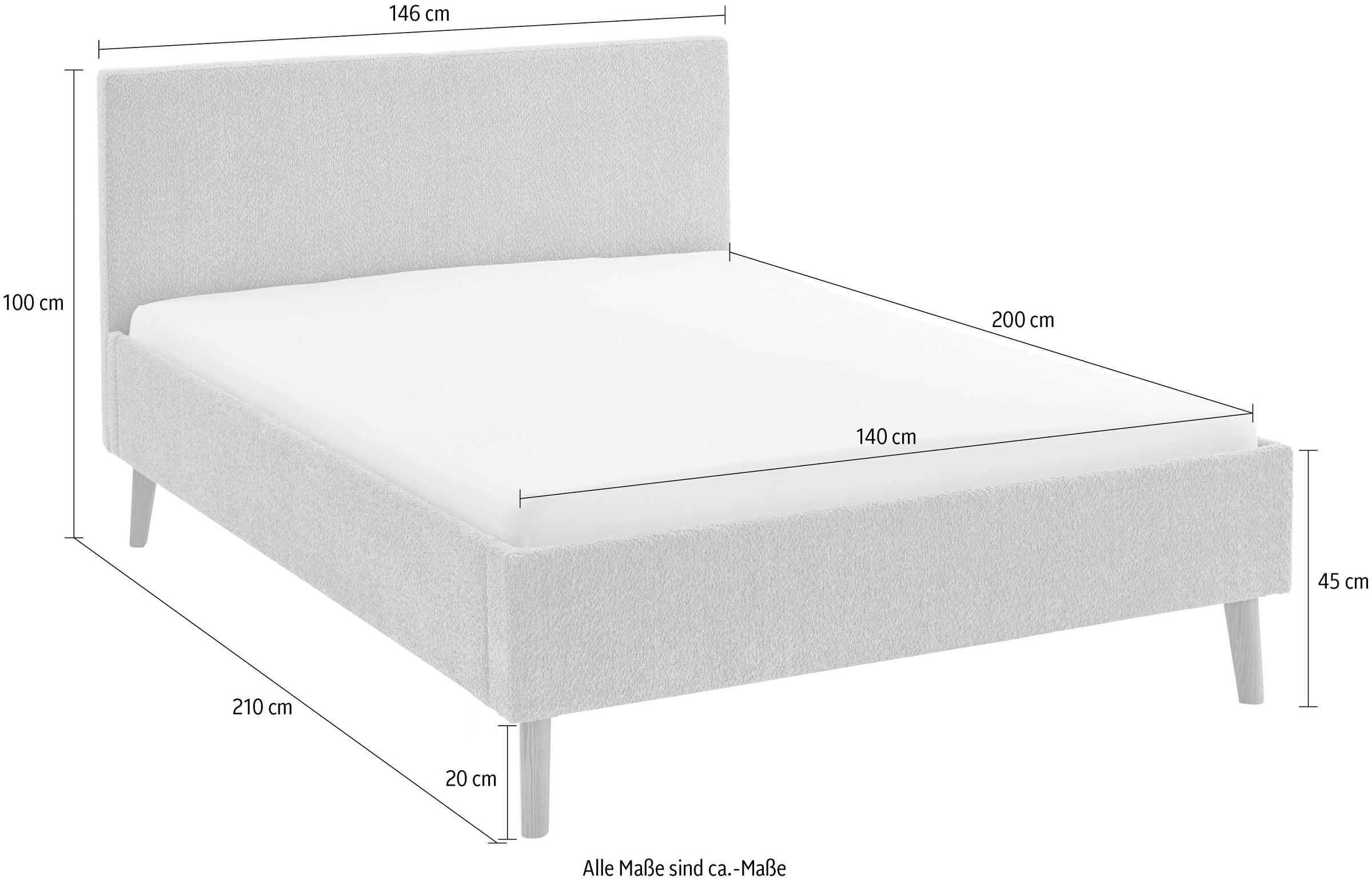 meise.möbel Polsterbett »Kreta«, erhältlich in den Breiten 140 & 180cm