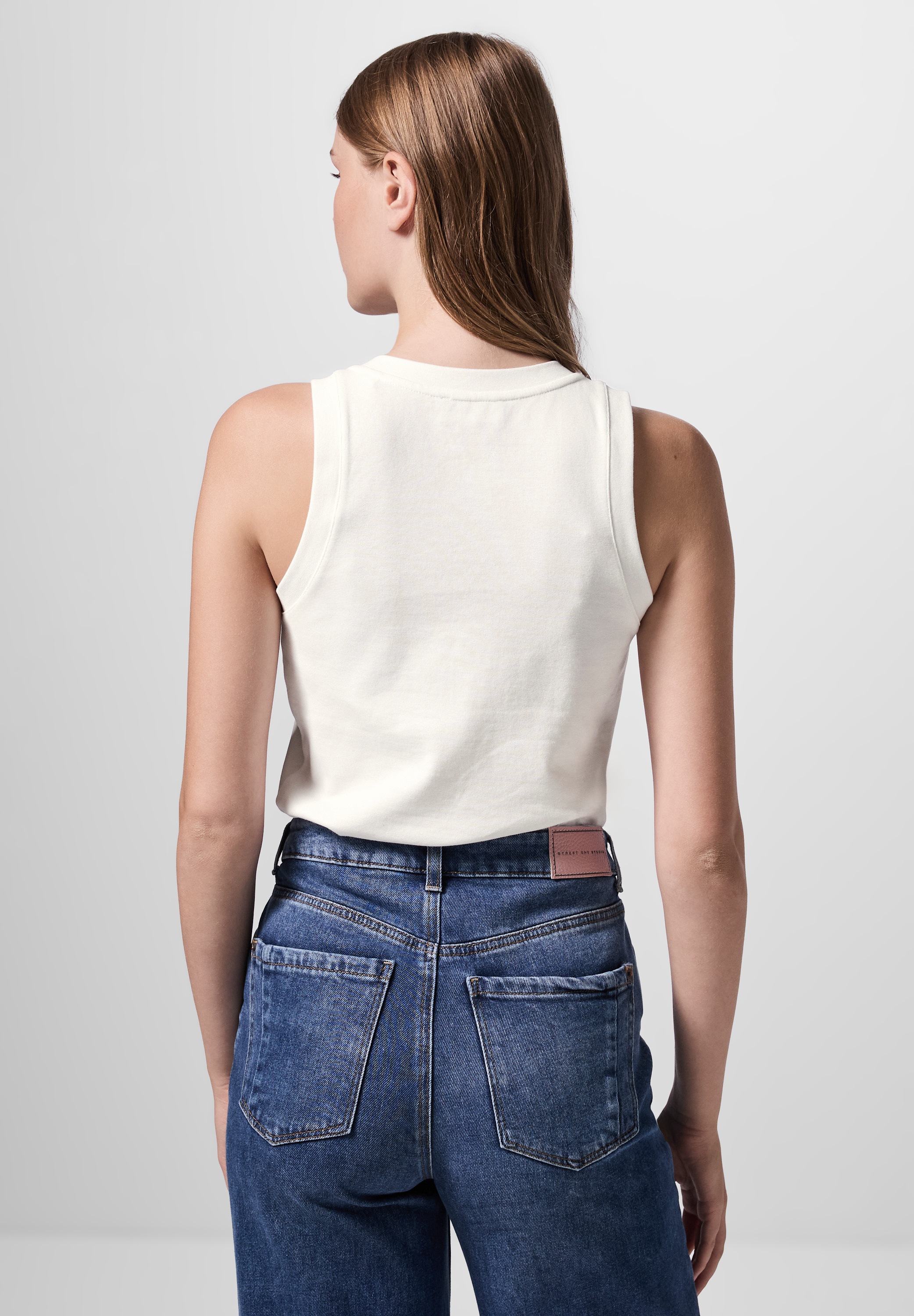 STREET ONE STUDIO T-Shirt, aus elastischem Materialmix