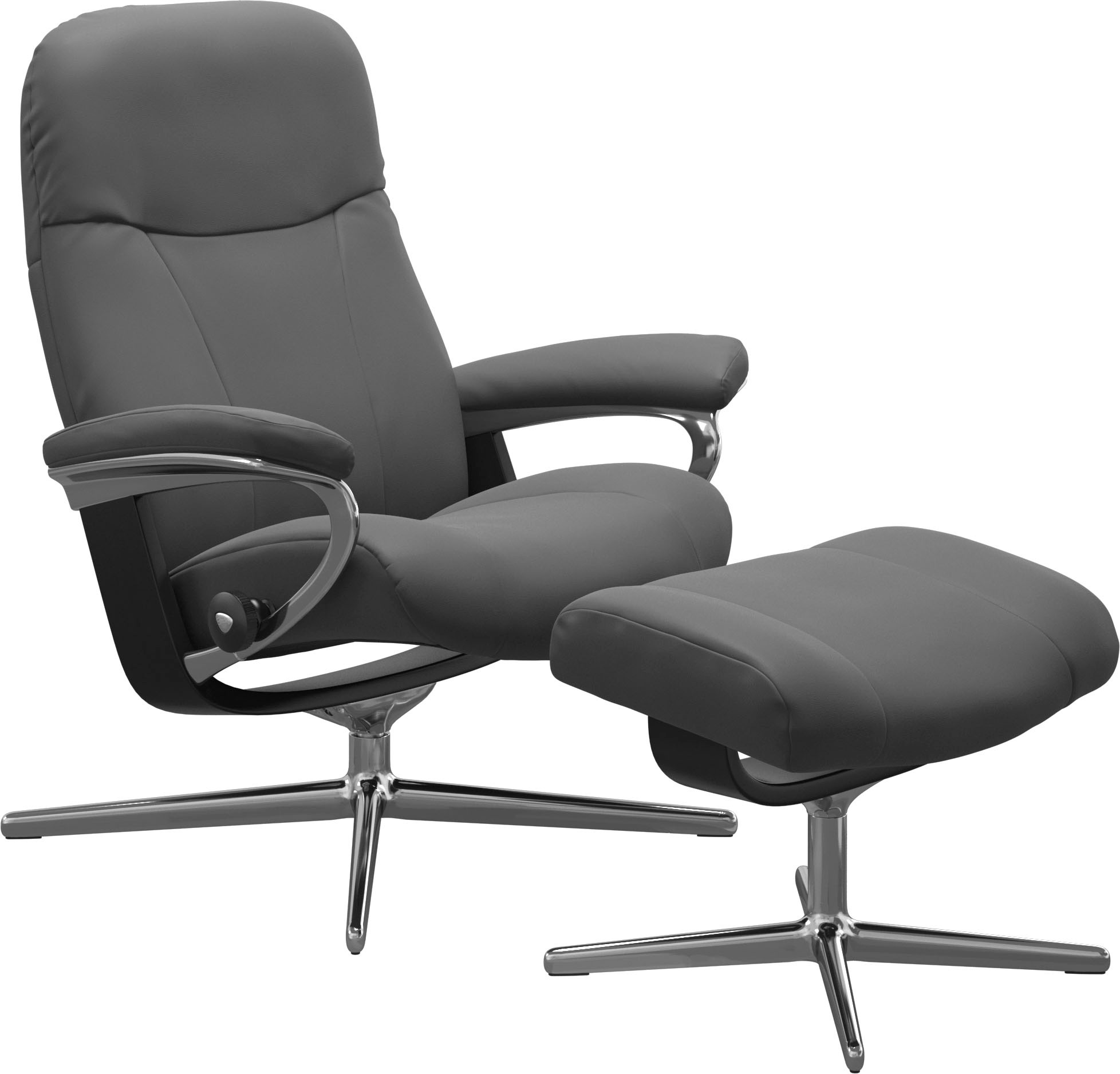 Stressless Relaxsessel "Garda", mit Cross Base, Größe M & L, Holzakzent Schwarz