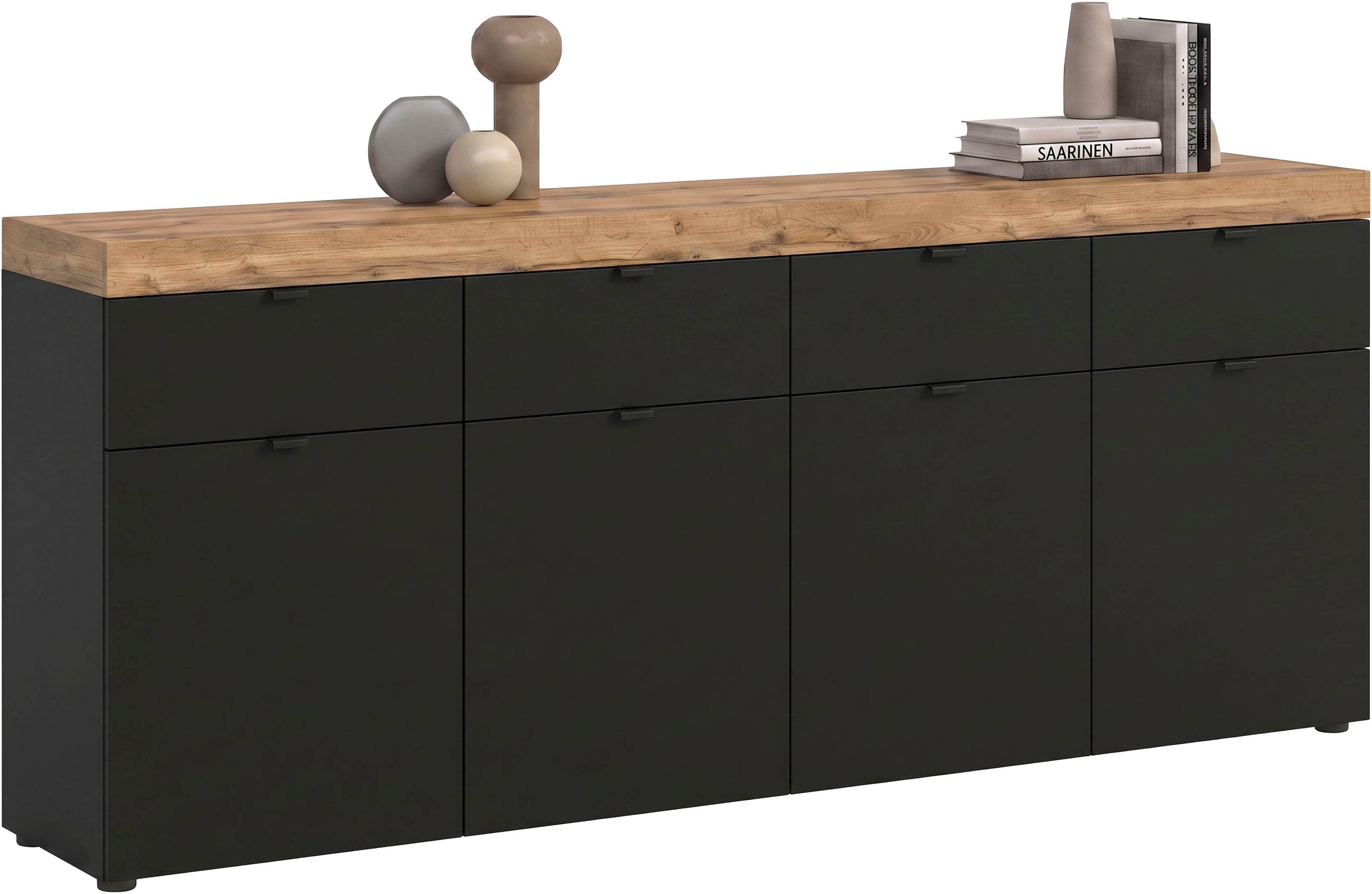 OTTO home "MAMBO II, Breite 200cm, 4 Türen, 4 Schubkästen, 8 Fächer" 1 Stk. tlg. Kommode, Anrichte, Wohnzimmer, Schlafzimmer