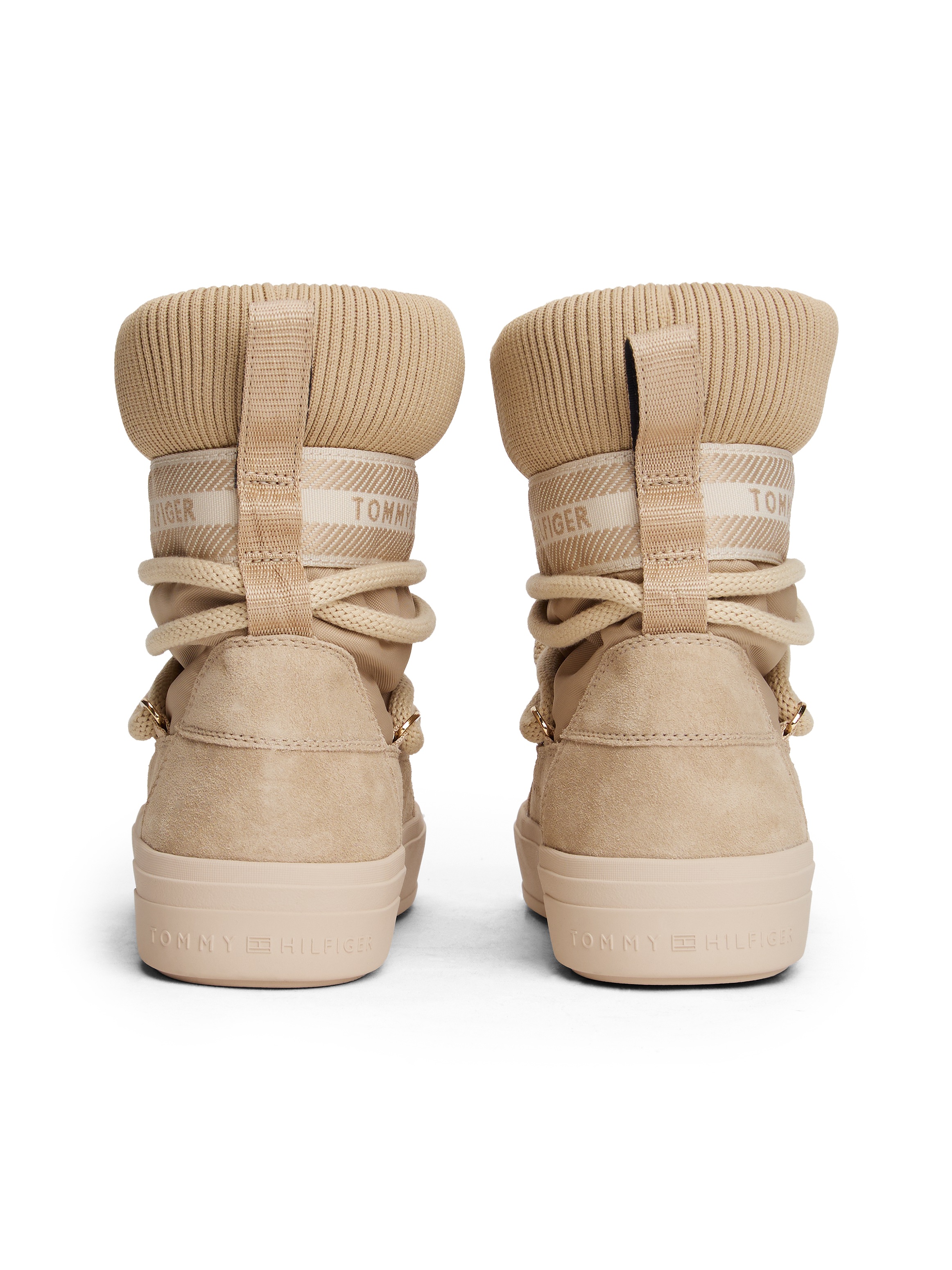 Tommy Hilfiger Schnürboots »TOMMYTECH LOGOTAPE SNOWBOOT WARM«, Plateau, Schnürboots, Outdoorschuh, Textilband mit Logoschriftzug