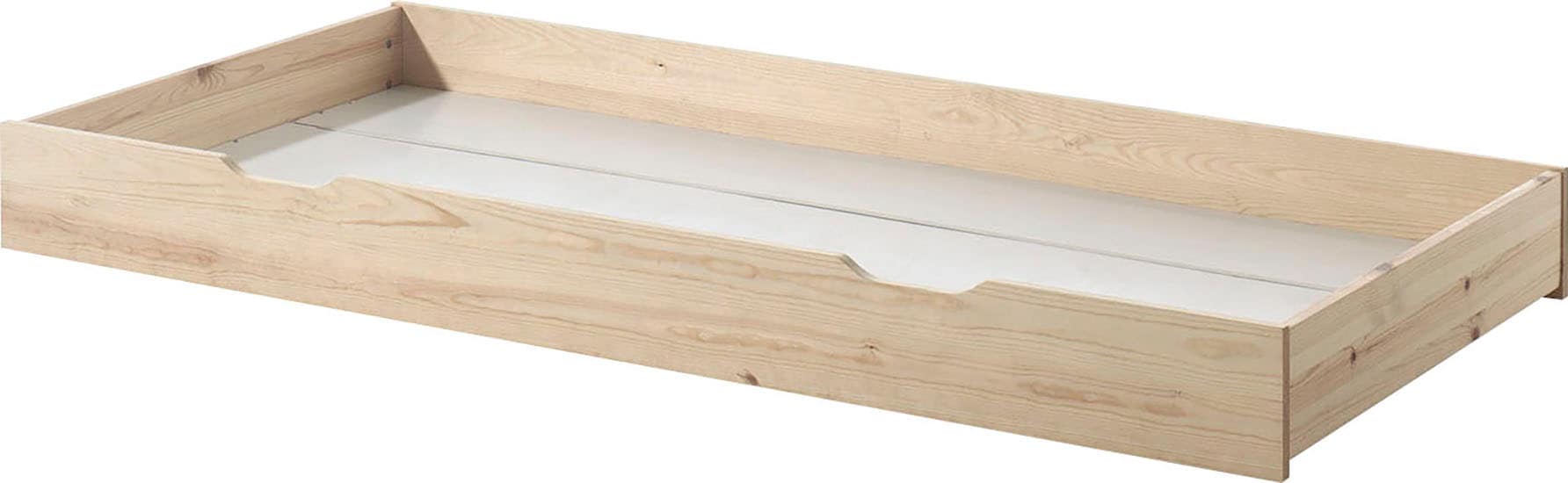 Vipack Hausbett »aus massiver Kiefer, natur oder weiß lackiert, stabil gebaut«, 90/200 inkl. Rolllattenrost, Umrandung, Bettschublade u. Dachaufbau
