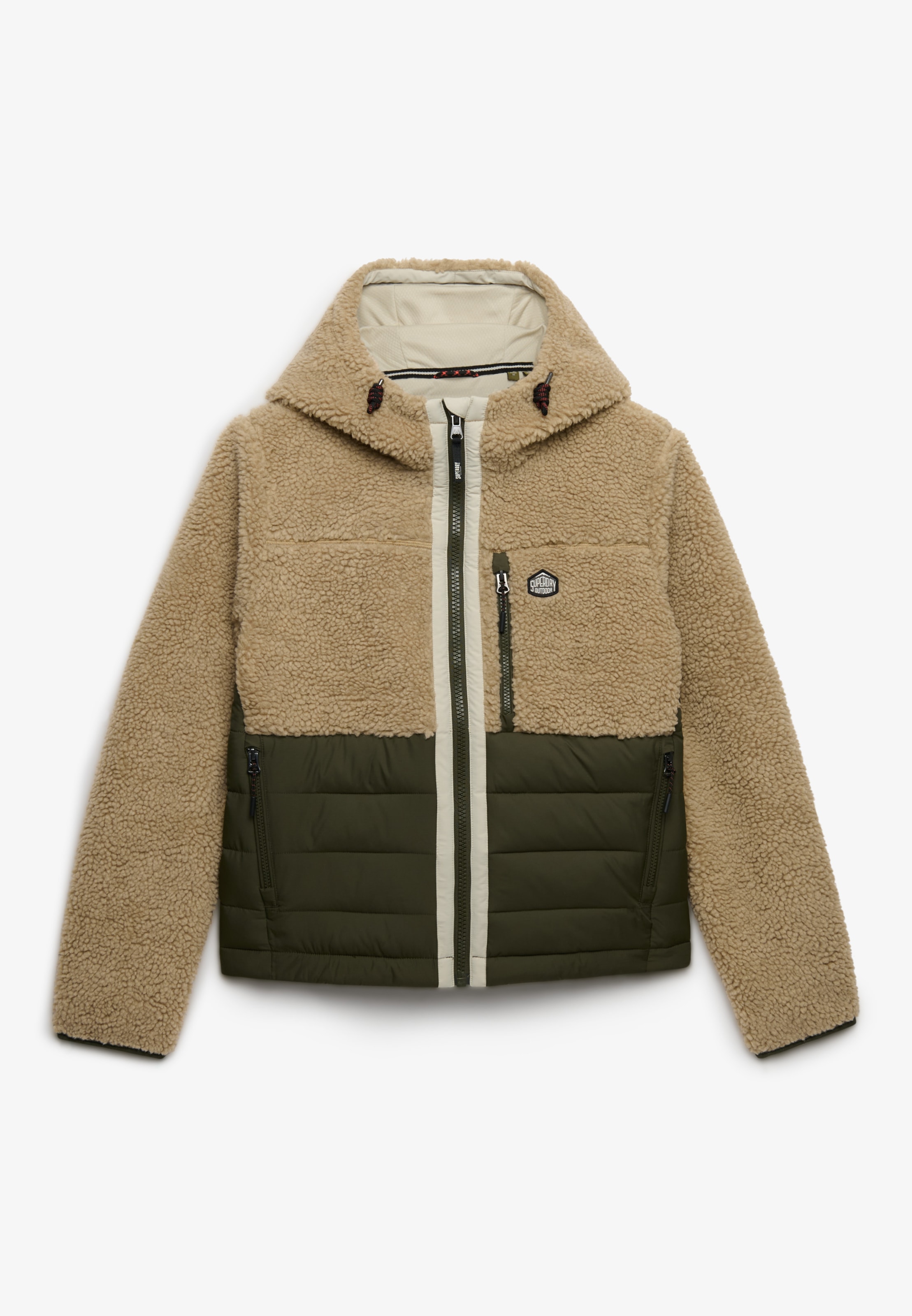 Superdry Hybridjacke »OUTDOOR BORG QUILT HYBRID« mit Kapuze Kunstfaser, relaxed fit