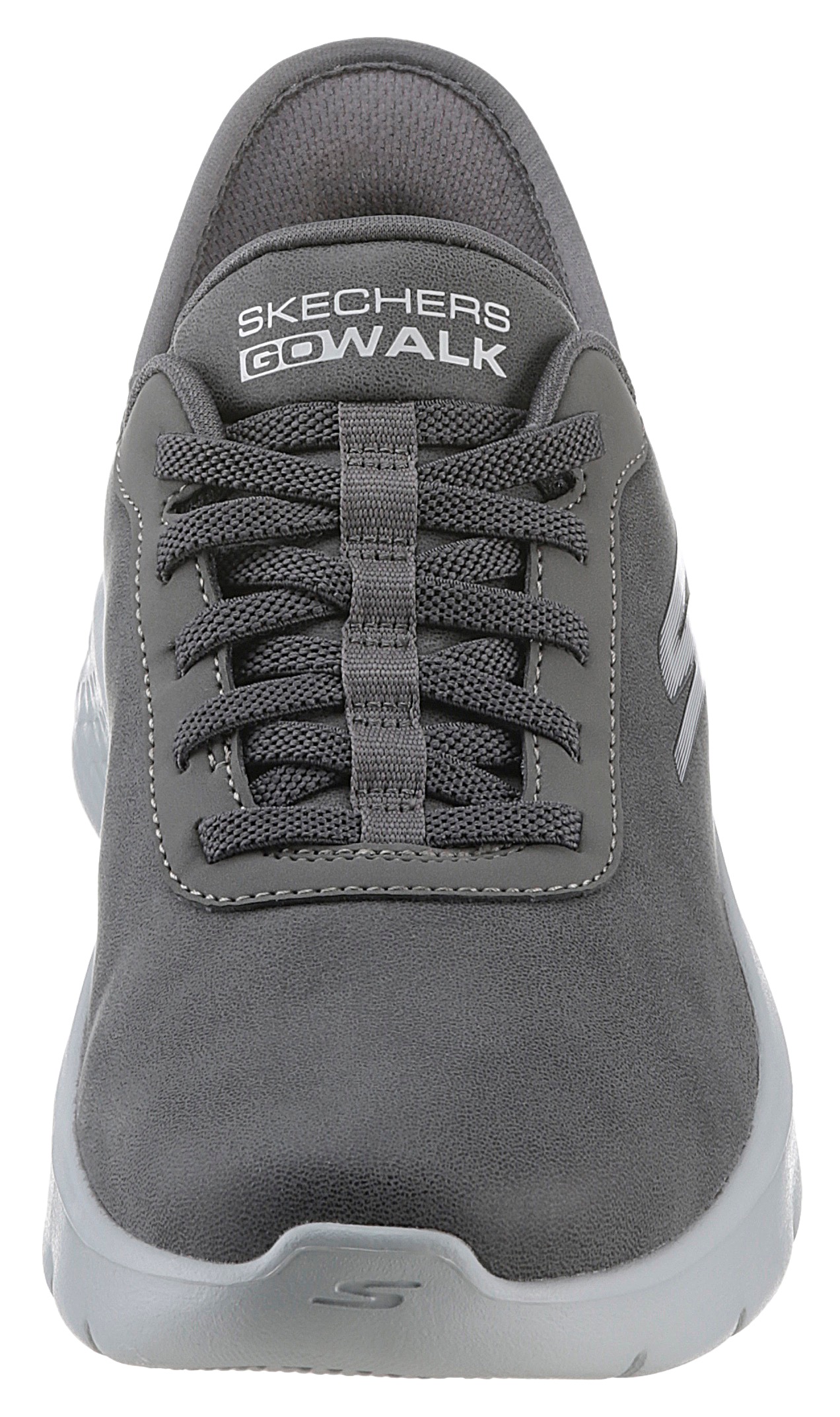 Slip-On Sneaker SKECHERS "GO WALK FLEX", Damen, Gr. 35, grau, Lederimitat, Schuhe, Slipper, Freizeitschuh, Halbschuh mit Air-Cooled Memory Foam 3