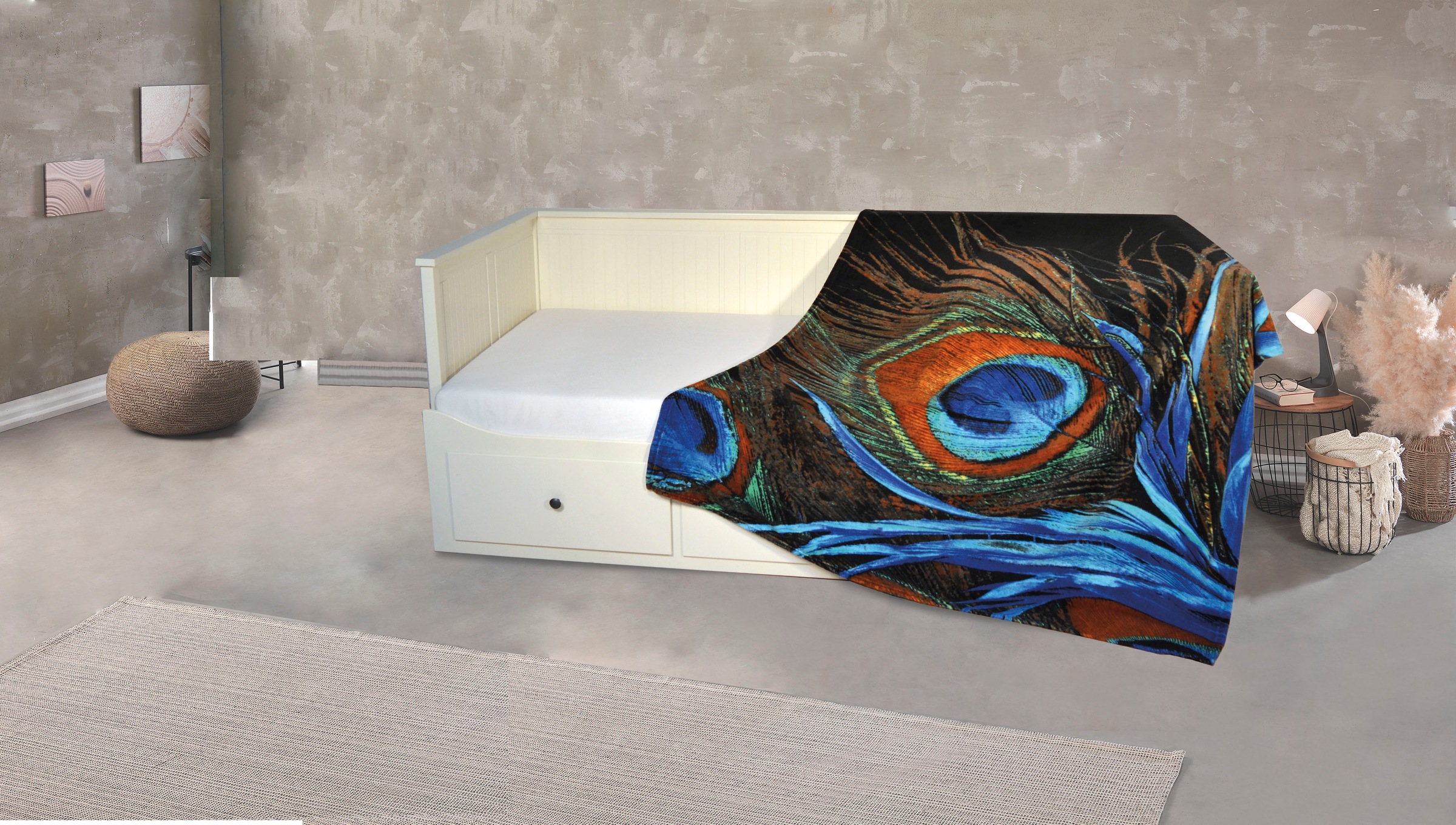 KiNZLER Wohndecke "Mikrofaser Fotodruck "Pfau"" Kuscheldecke, bedruckt, 150 günstig online kaufen