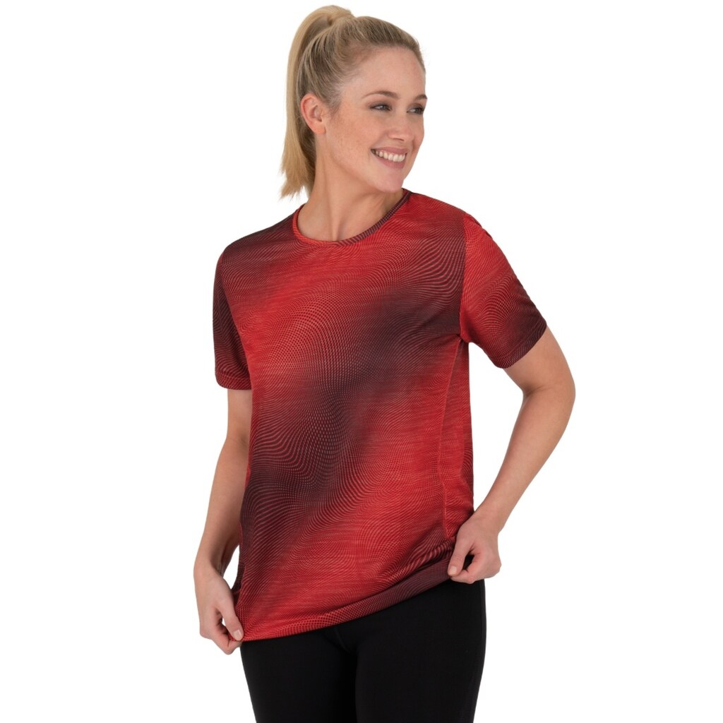 Trigema T-Shirt »TRIGEMA COOLMAX® Sportshirt mit modischem Druck«, (1 tlg.)