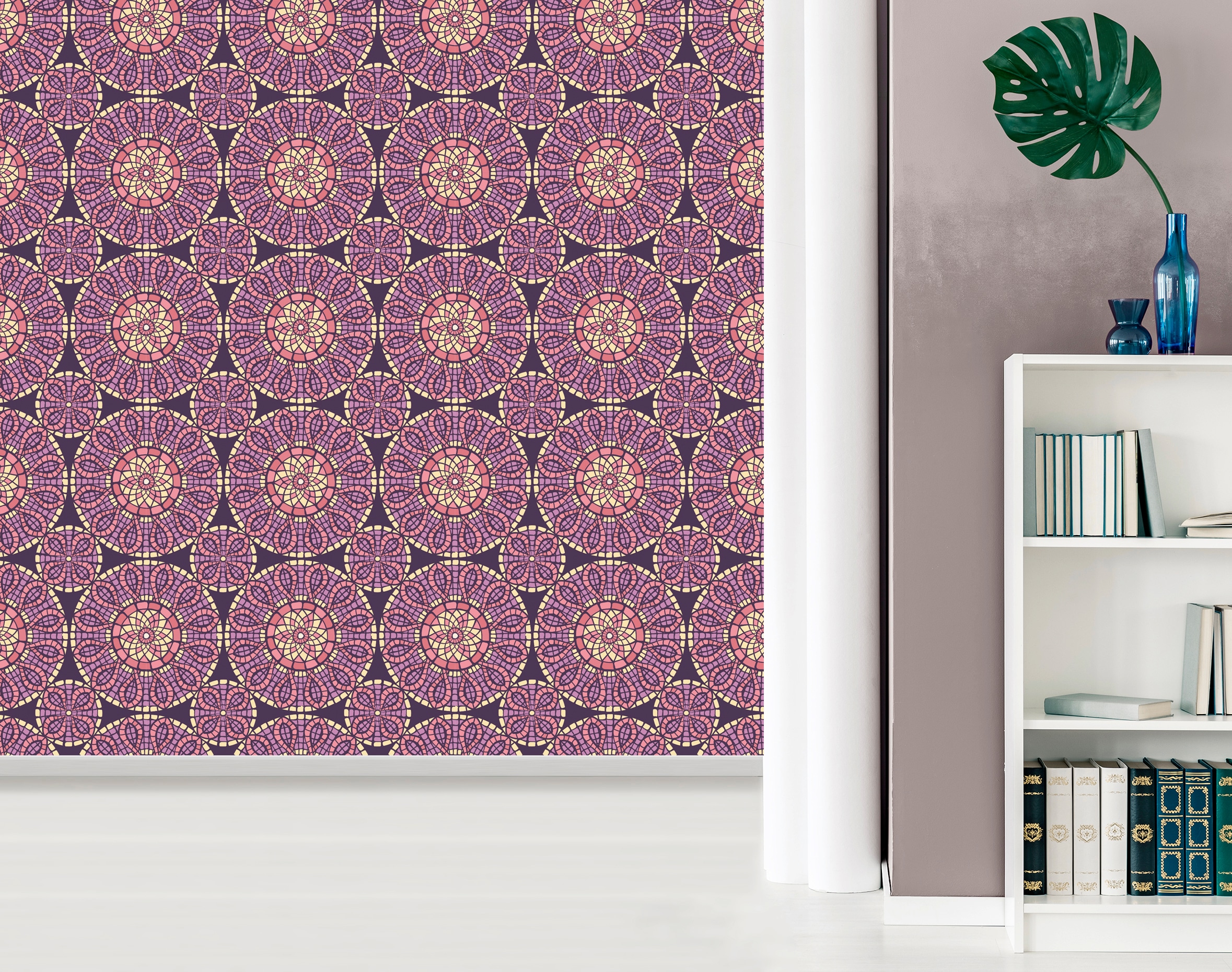 queence Vinyltapete »Freda«, bedruckt-Barock-Antikoptik-Kunst, 90x250cm, selbstklebend, kinderleichte Anbringung, Sticker