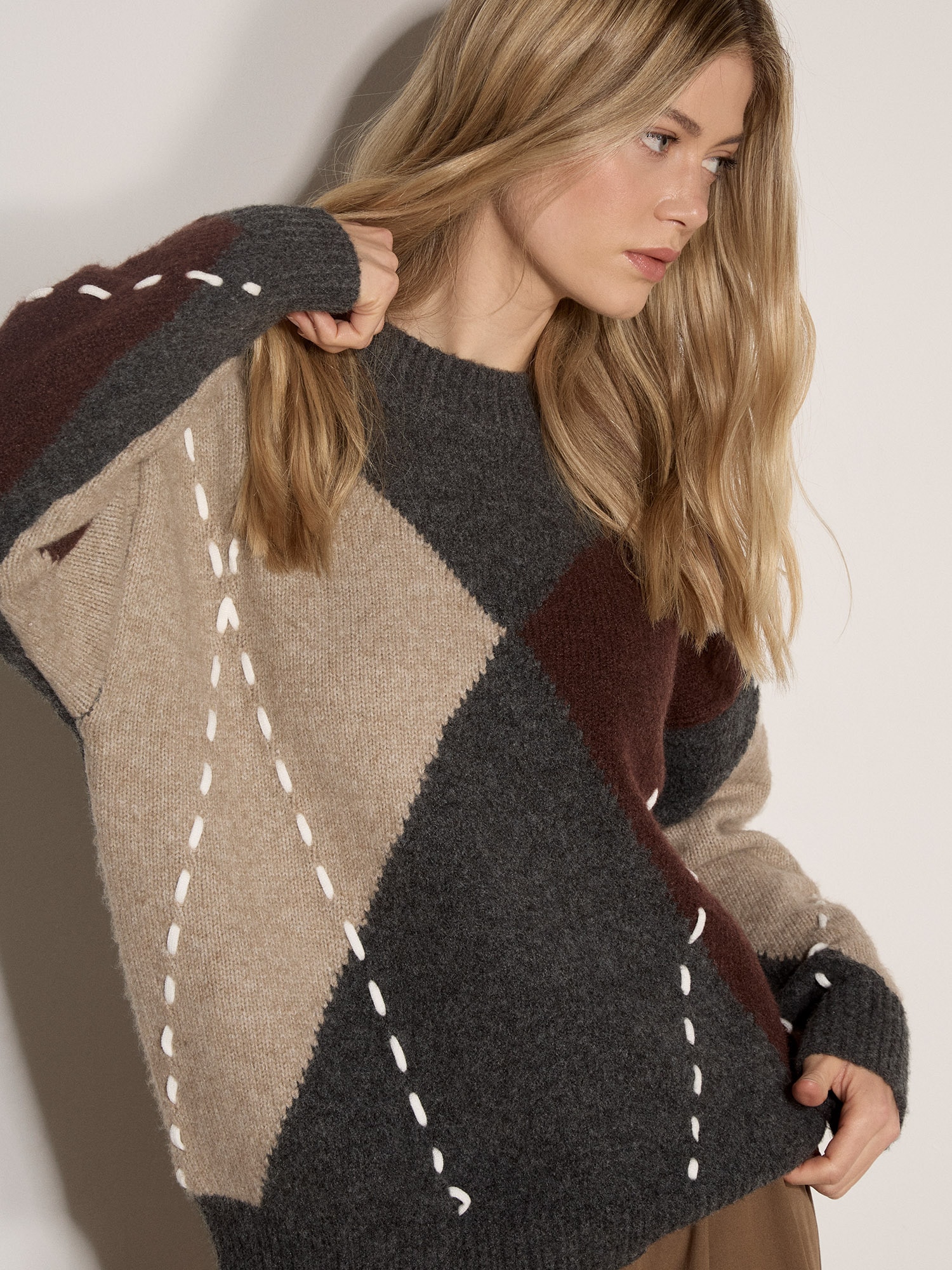 Apricot Strickpullover »Farbiger Pullover« mit Argyle-Rautenmuster