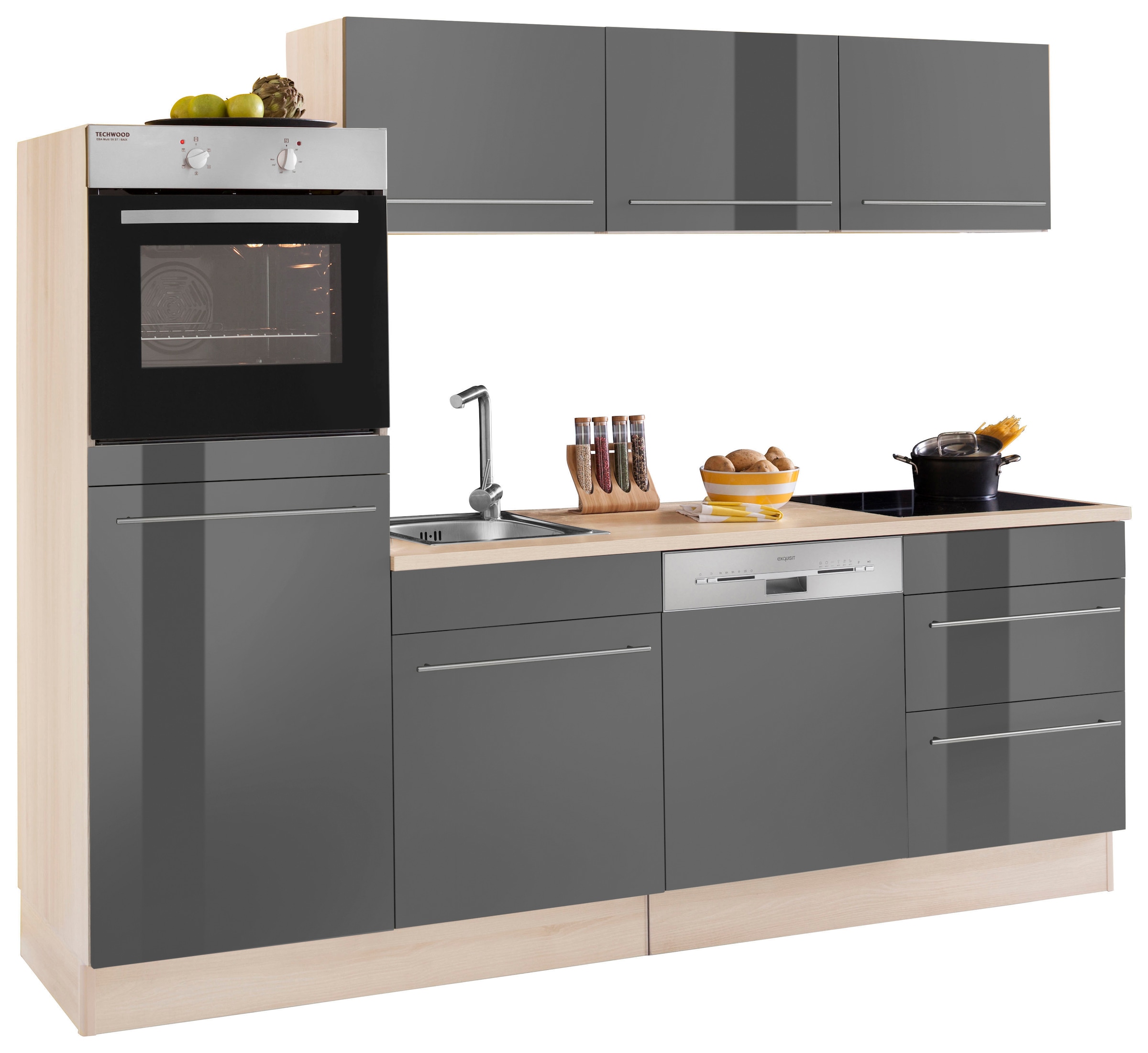 OPTIFIT Küche »Bern«, Breite 240 cm, mit E-Geräten, Stärke der Arbeitsplatte wählbar