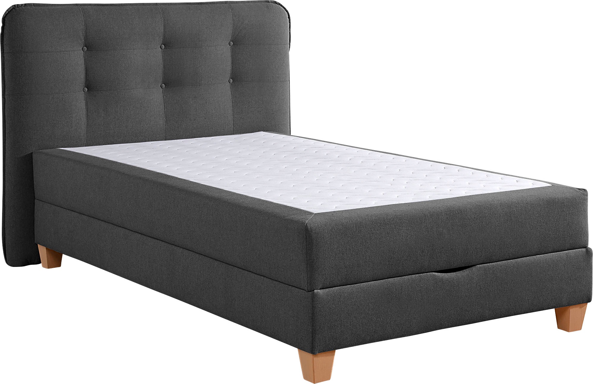 Boxbett HOME AFFAIRE, grau (anthrazit), B:138cm L:210cm, Komplettbetten, Boxspringbett, inklusive Kaltschaum-Topper und Bettkasten 6