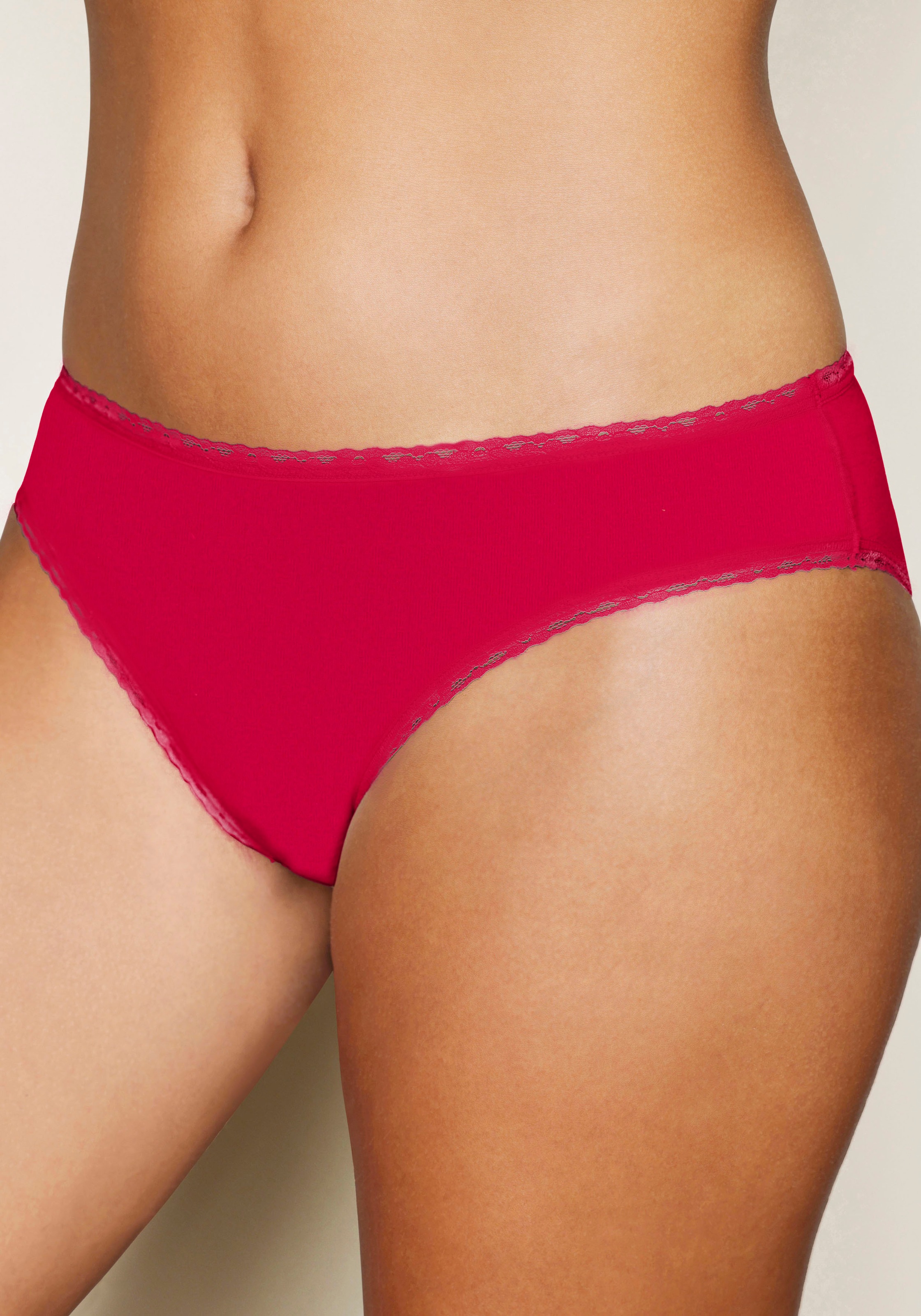 LASCANA Jazz-Pants Slips, (5er-Pack), mit süßen Herzchen-Prints und aus ela günstig online kaufen