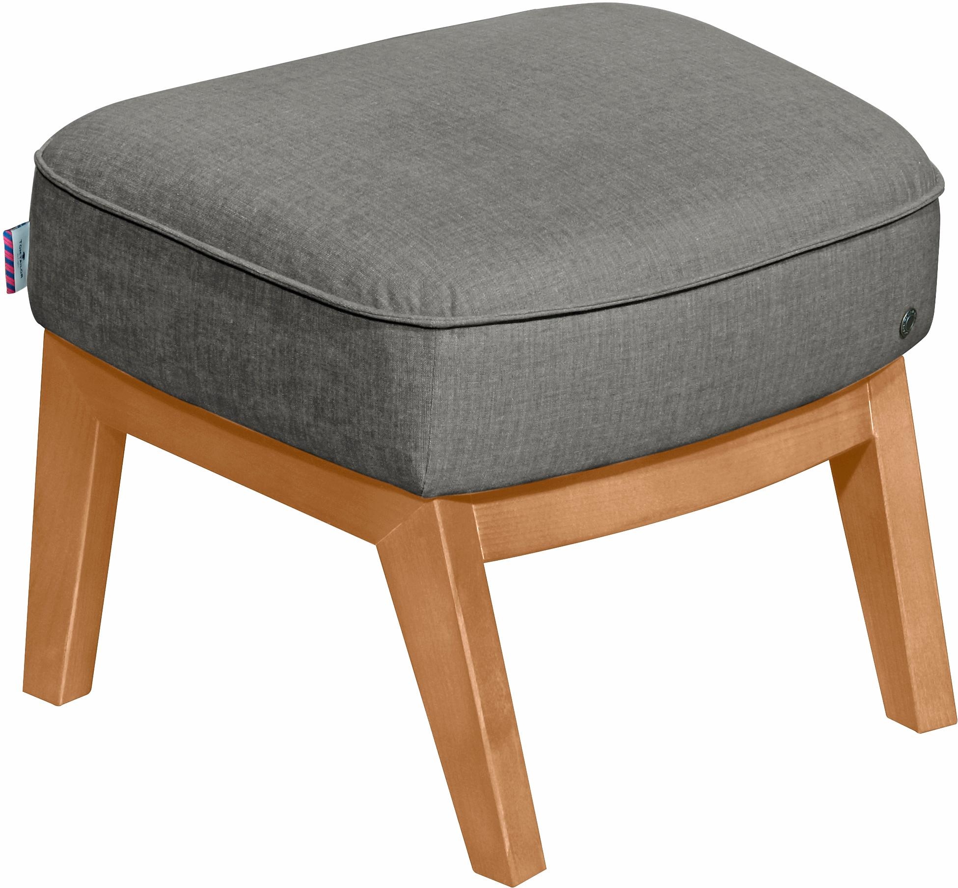 TOM TAILOR HOME Hocker "COZY", mit Kedernaht, Füße Buche natur