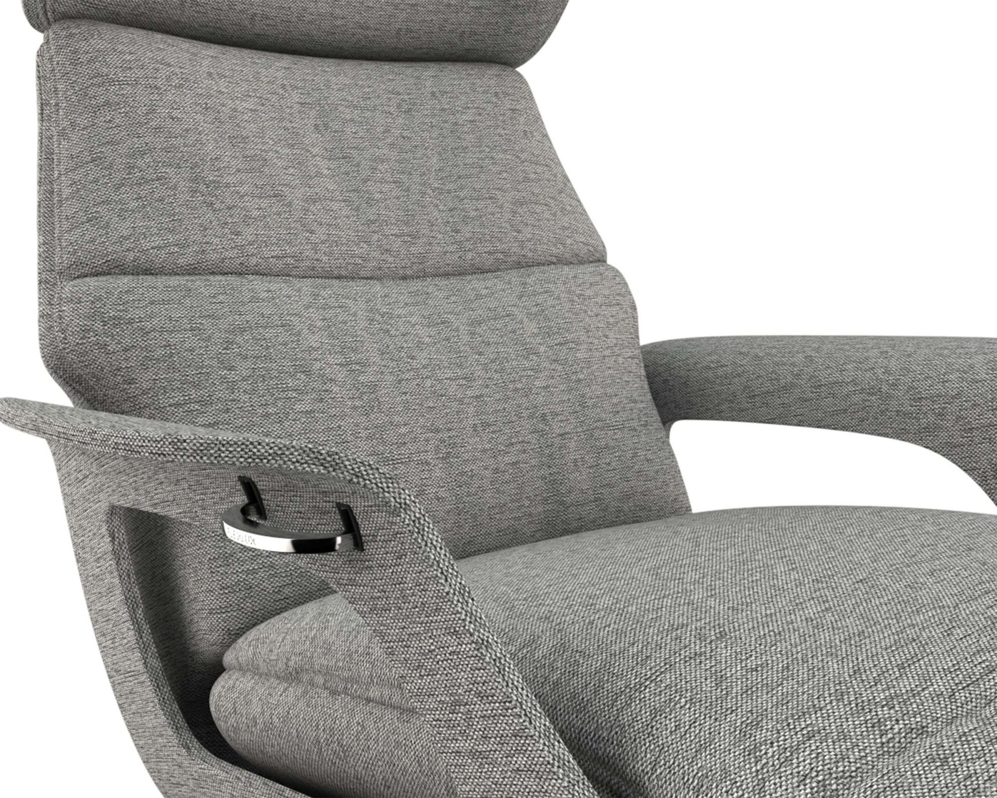FLEXLUX Loungesessel »Clement Chaislongue, Relaxstuhl, Liegesessel,«, Rücken- & Kopfteilverstellung, Armlehne gepolstert geölt, Fuß Alu