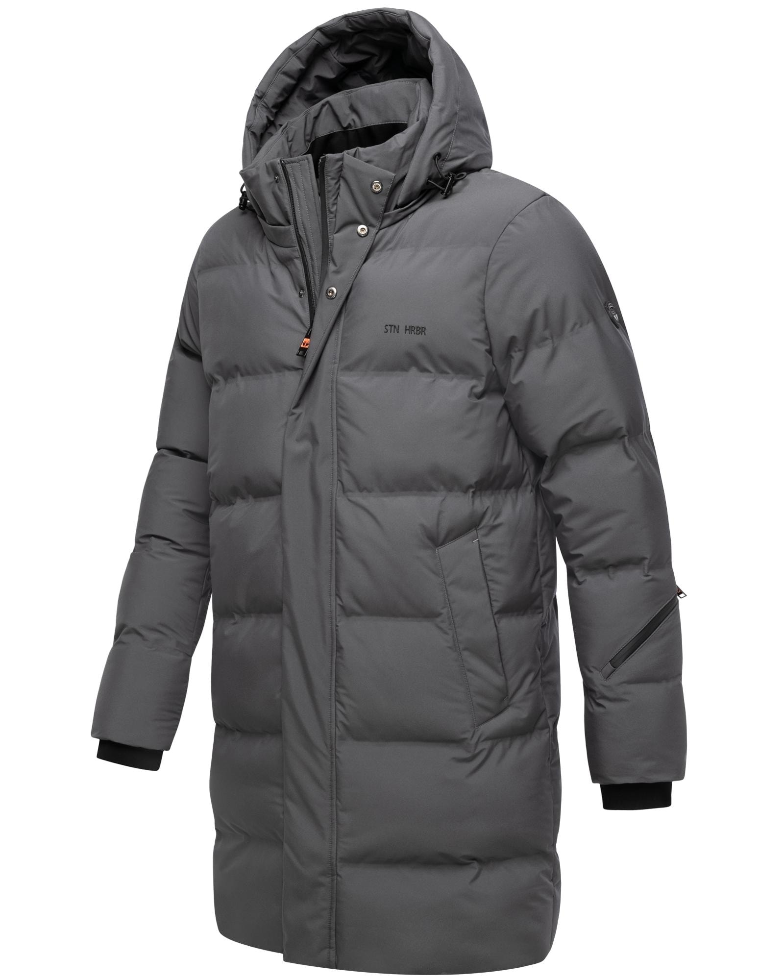 Stone Harbour Steppmantel »Thadeek XX« Warmer Mantel mit abnehmbarer und verstellbarer Kapuze