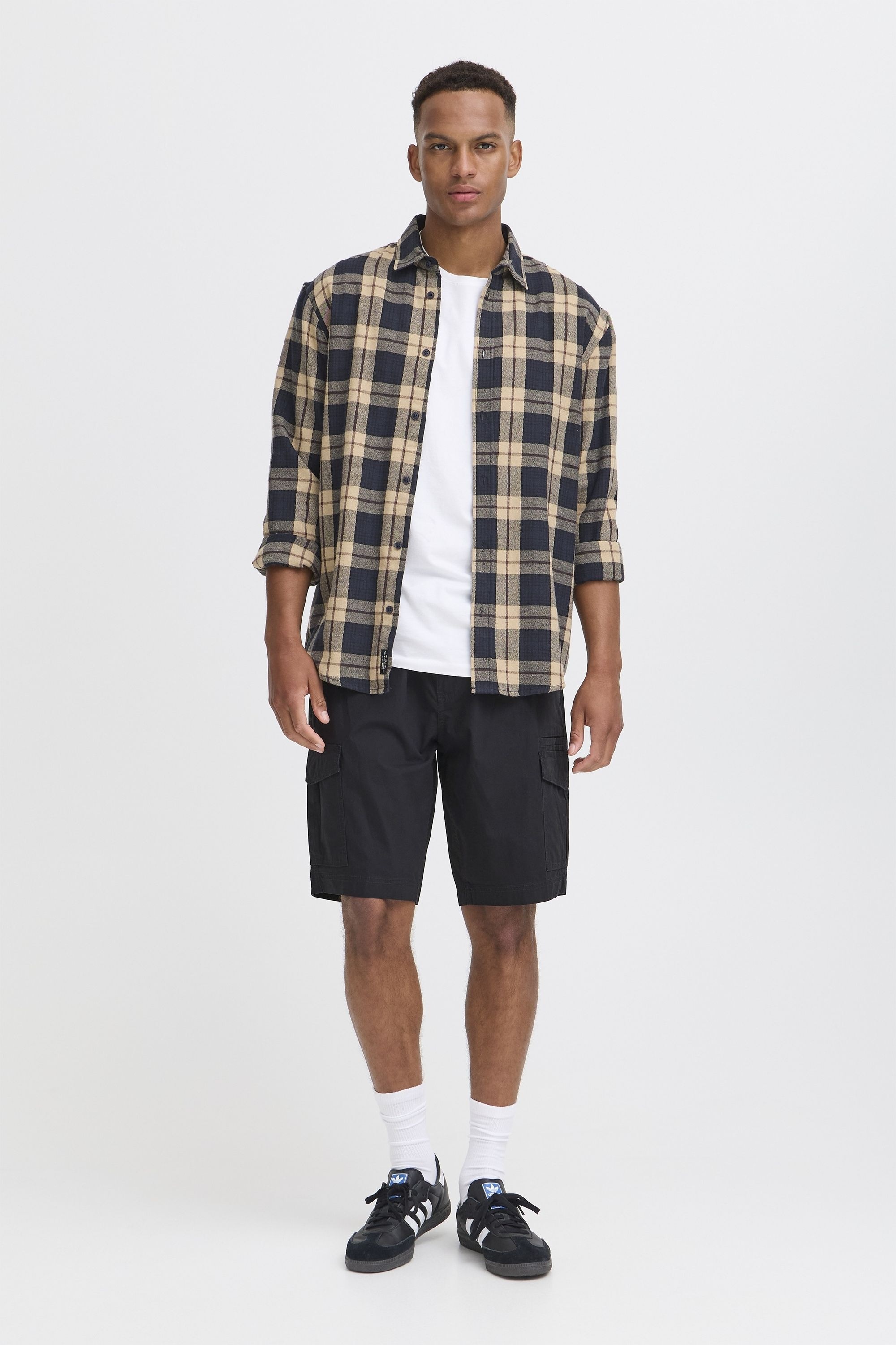 Cargoshorts BLEND "BHTinal", Herren, Gr. XL, US-Größen, schwarz, Web, 98% Baumwolle, 2% Elasthan, unifarben, normal kurz, Hosen, Lässige Cargo-Shorts mit Taschen 5