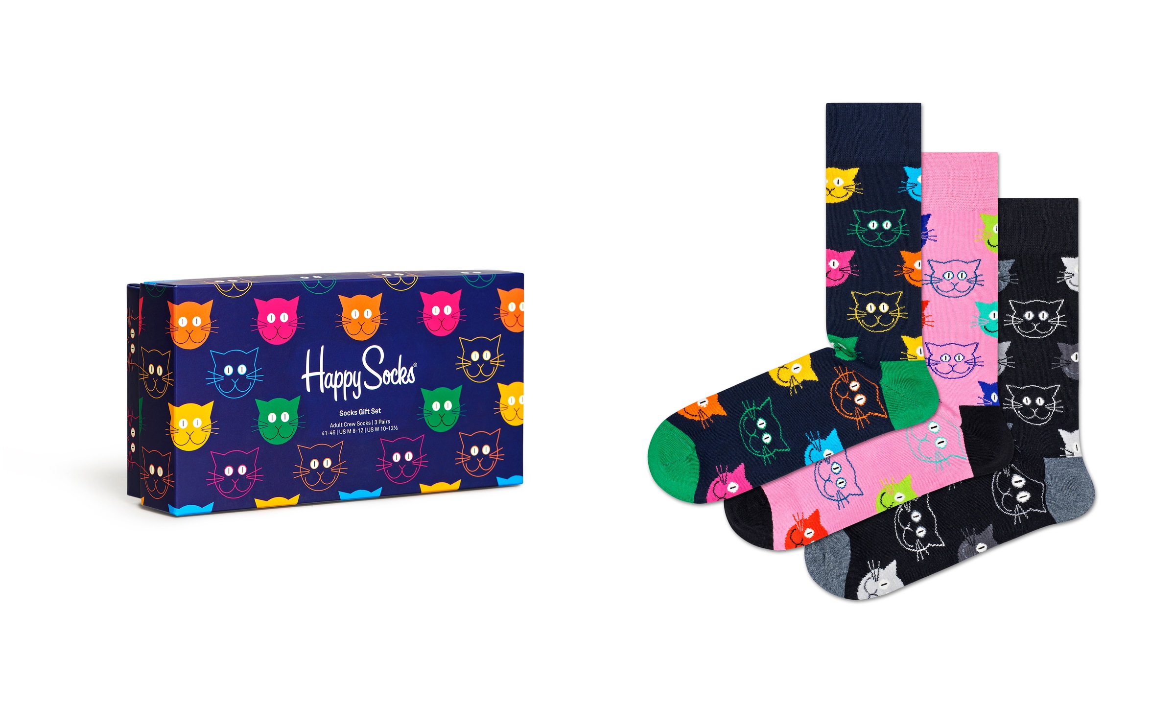 Happy Socks Socken "3-Pack Mixed Cat Socks Gift Set", (3 Paar, Geschenk Box günstig online kaufen