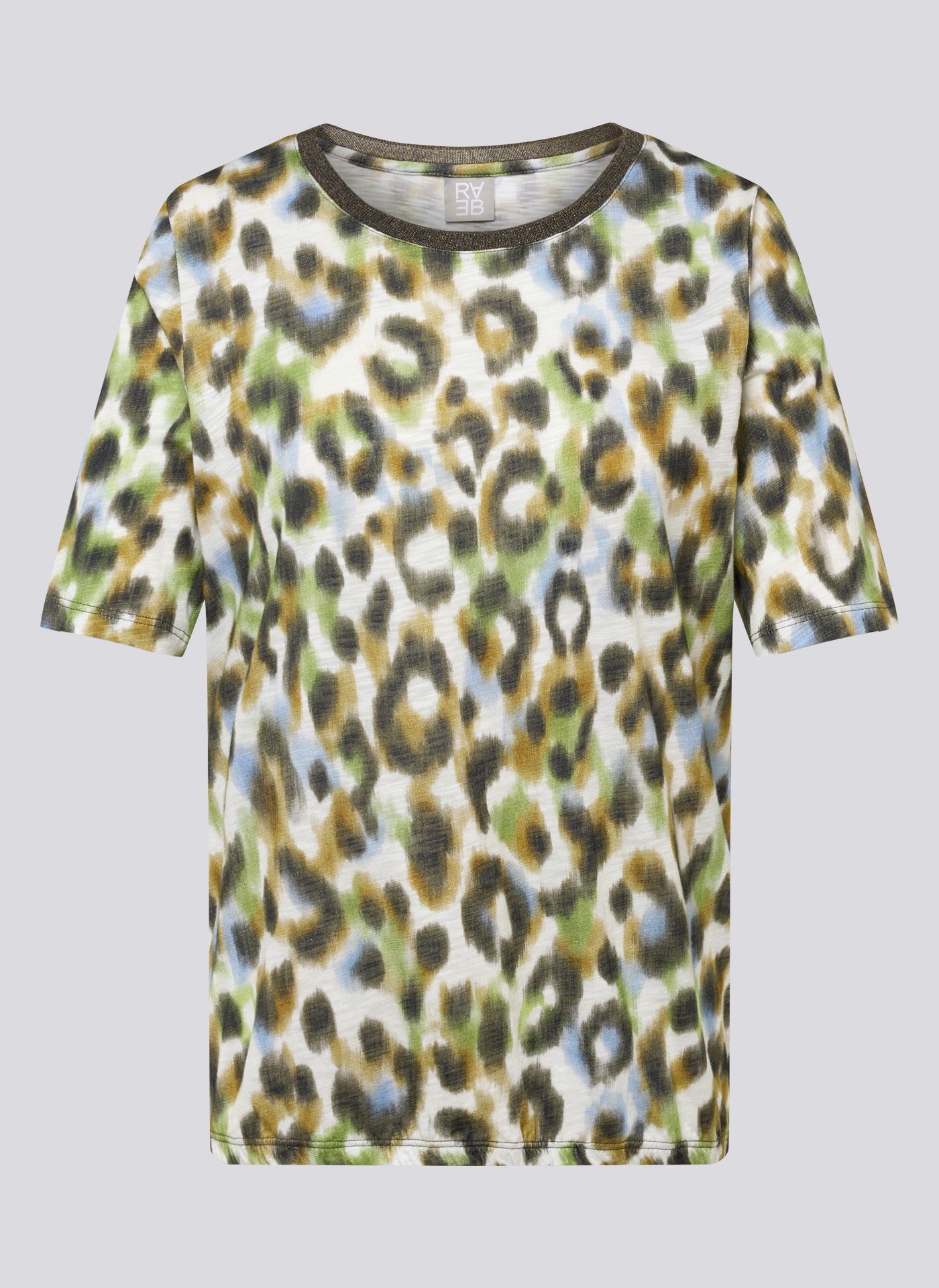 Rabe Kurzarmshirt, im Leo-Look
