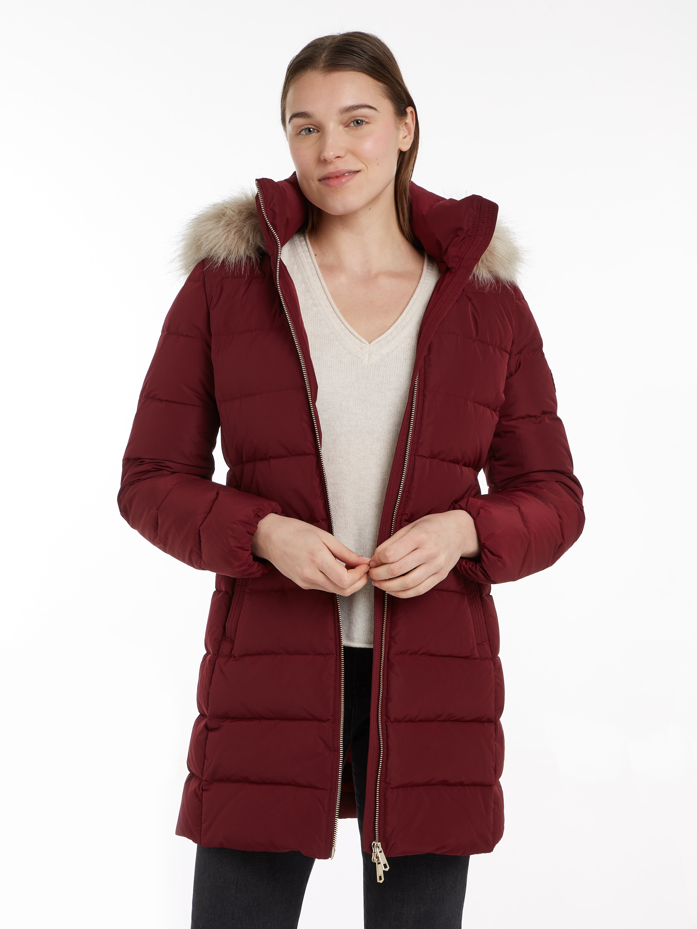 Steppmantel »HERITAGE DOWN TYRA COAT WITH FUR«, mit Fellimitat