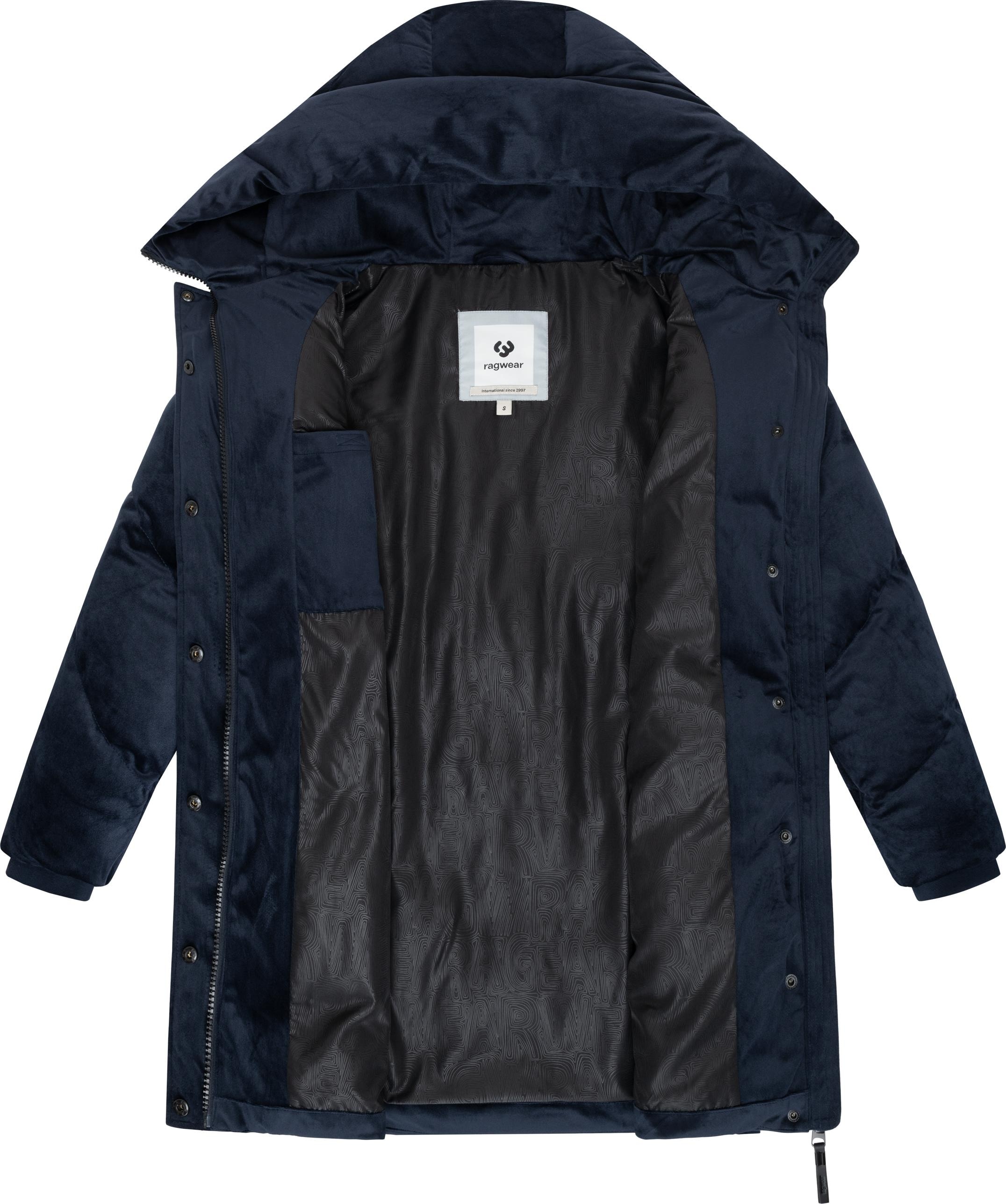 Ragwear Kurzmantel »Avelin Velvet YOUMODO«, Gesteppter Wintermantel aus kuscheligem Samt-Material