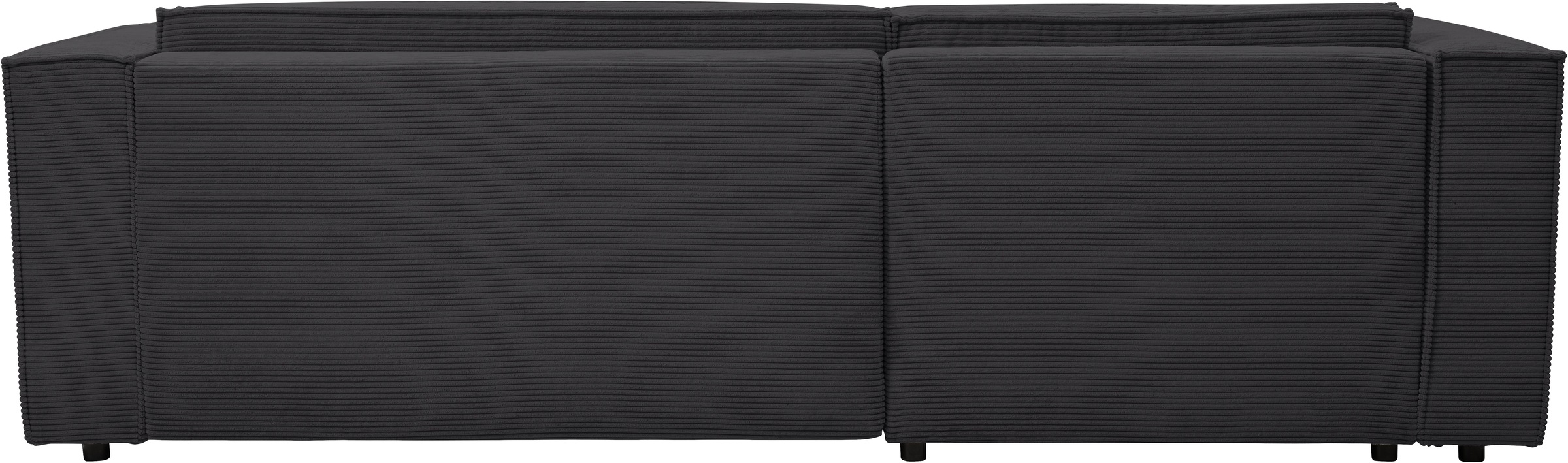 WERK2 Ecksofa »Atlanta, moderne Designsprache, Stellmaße 280x147cm, L-Form, Kedernaht«, hoher Komfort, Schlaffunktion & Bettkasten, Cord, Anthrazit
