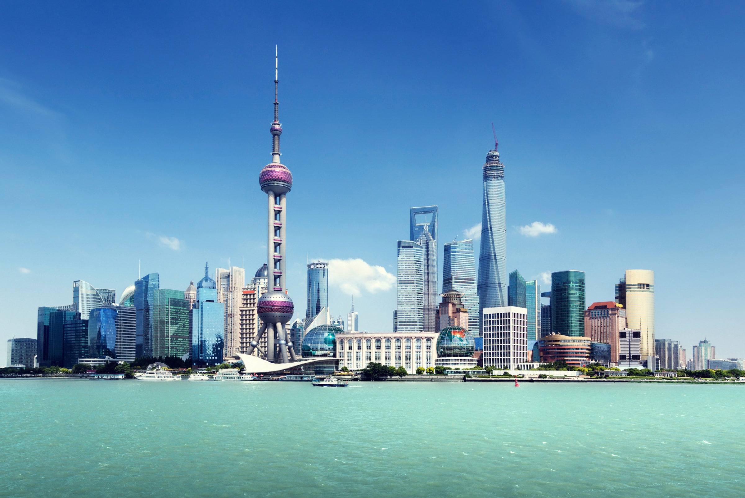 Papermoon Fototapete "SHANGHAI-STADT CHINA SKYLINE BRÜCKEN UFER FLUSS STRAND"