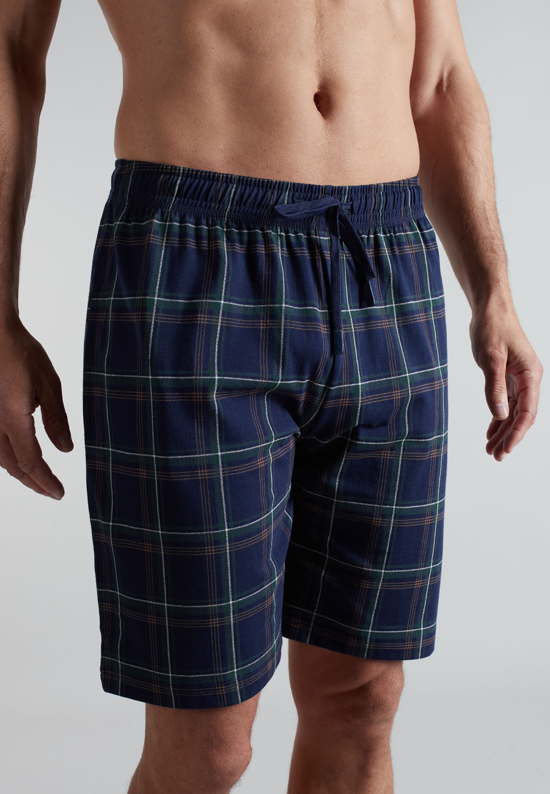 bugatti Pyjamahose  kurz, kariert, bequem, weich, mit Kordelzug, Baumwolle