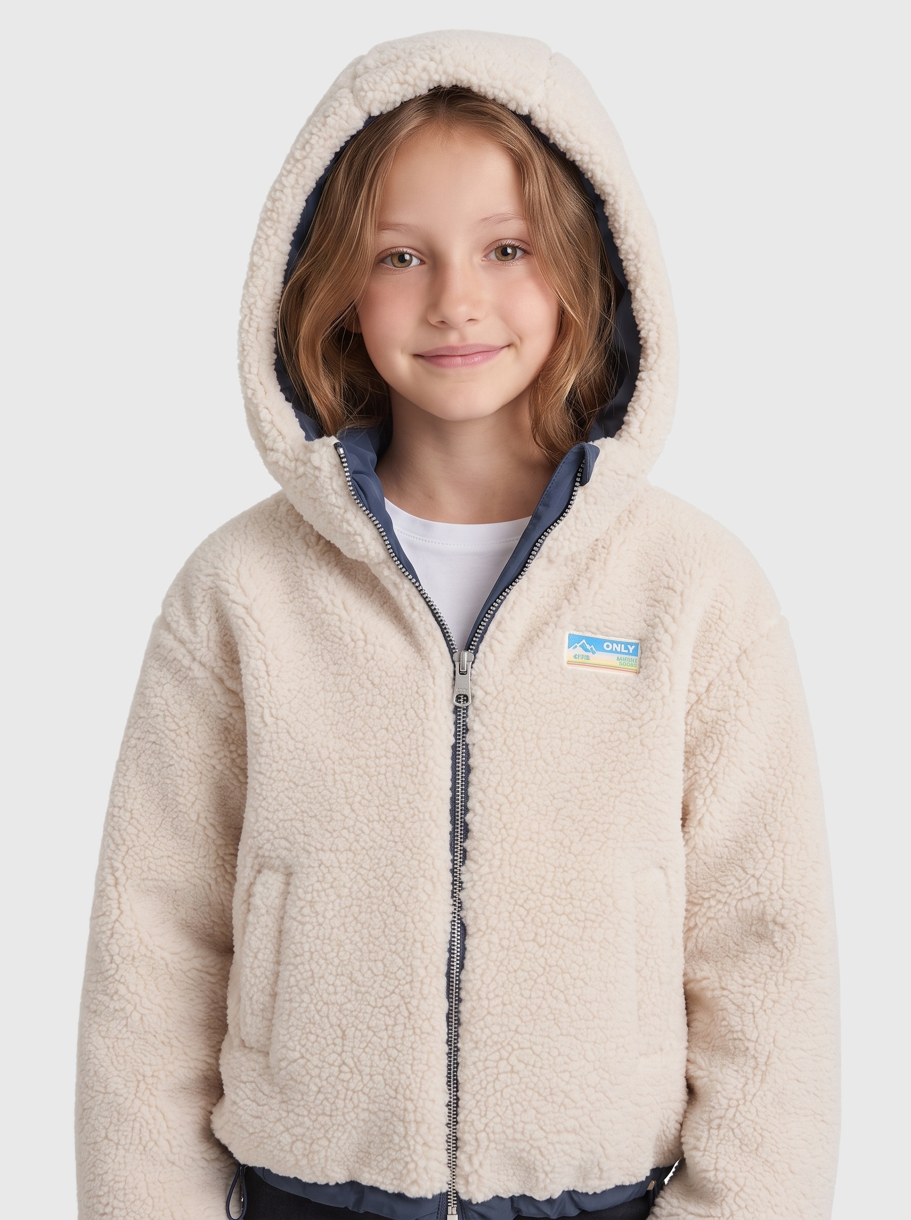 KIDS ONLY Wendejacke »KOGMARIA REVERSIBLE PUFFER JACKET OTW« mit Kapuze als Plüschjacke oder Steppjacke tragbar