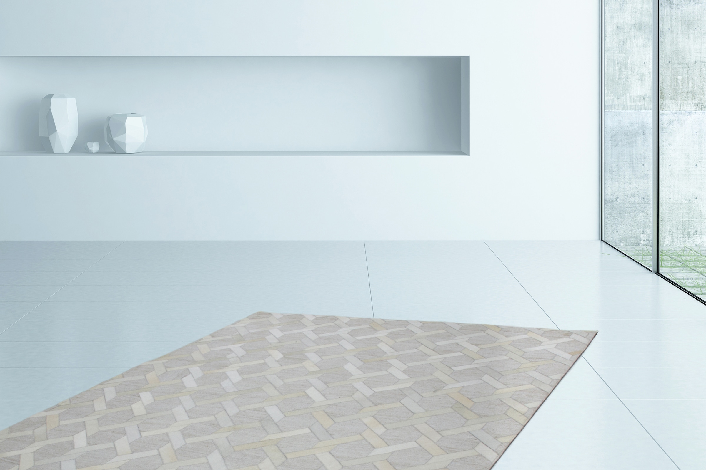 Kayoom Teppich "Chimera 110" rechteckig 11 mm Höhe Materialmix aus Viskose und Leder, handgefertigtes Unikat