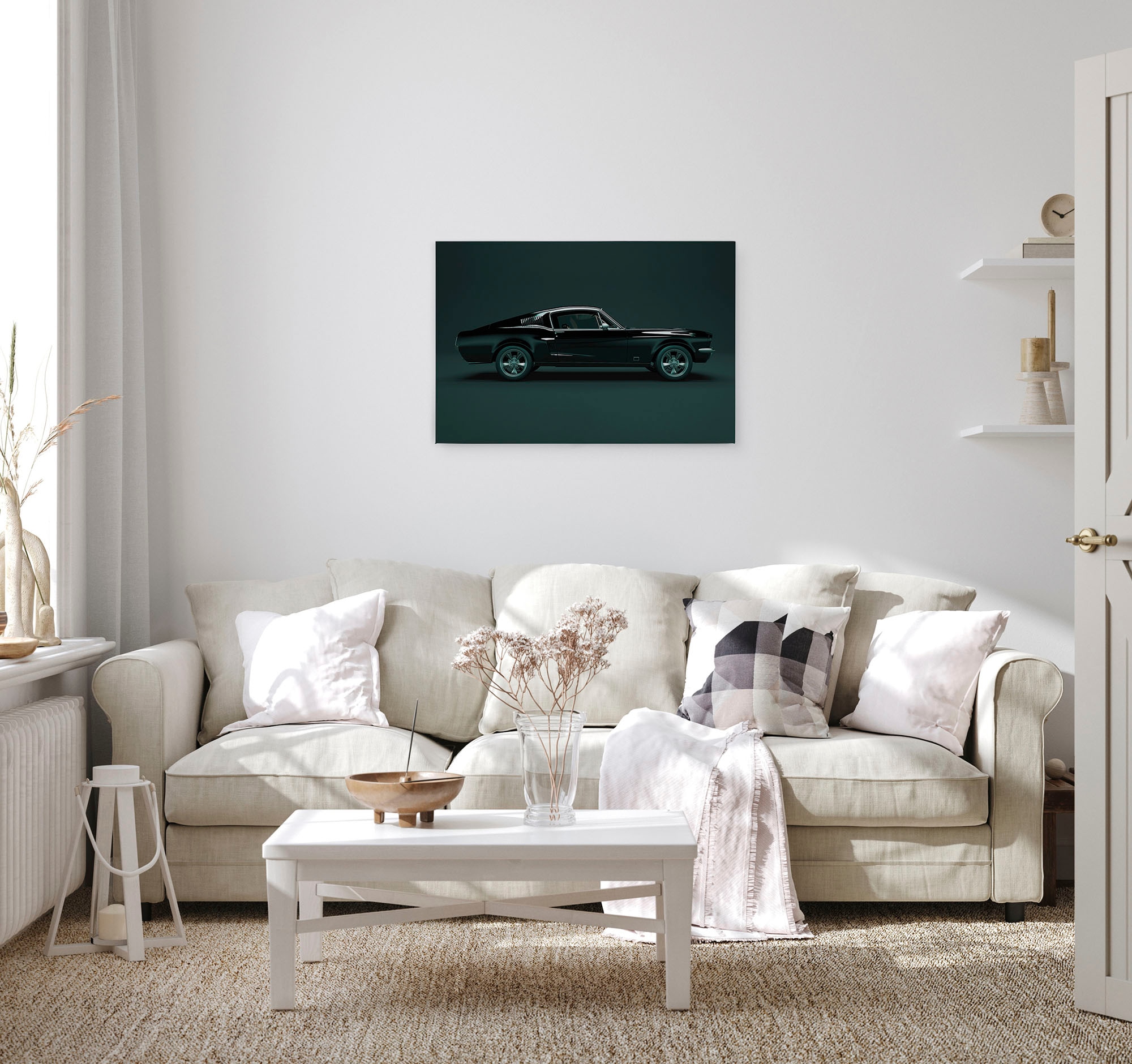 A.S. Création Leinwandbild »mustang«, Kunst-Auto-Kinder, (1 St.), Keilrahmen Bild Oldtimer Auto Leinwand-Bild Wohnzimmer modern Wandbild