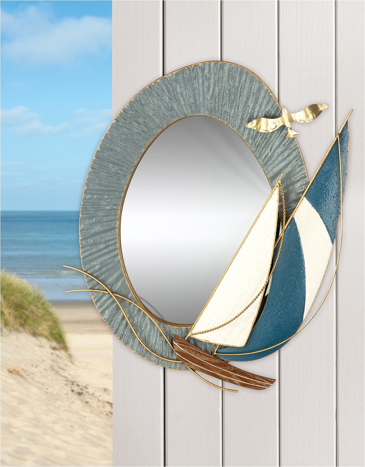 GILDE Wandspiegel »Spiegel Bootstour« 2 Aufhängevorrichtungen