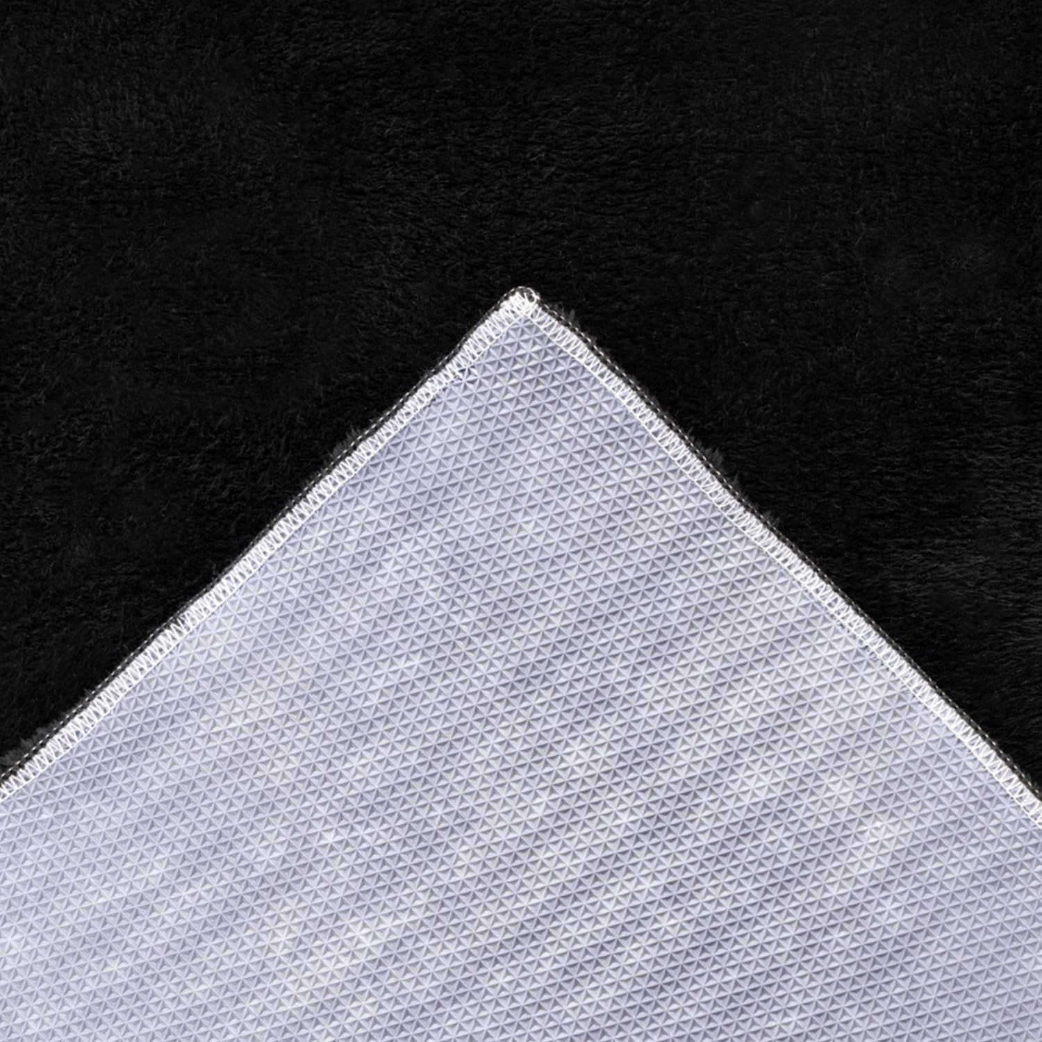 Badematte CARPET CITY "PURE500, Badteppich uni", schwarz, H:16mm, Polyester, Badematten, Badematte, Teppich Badezimmer, Badvorleger, Anti-Rutsch, Waschbar, Duschmatte 3