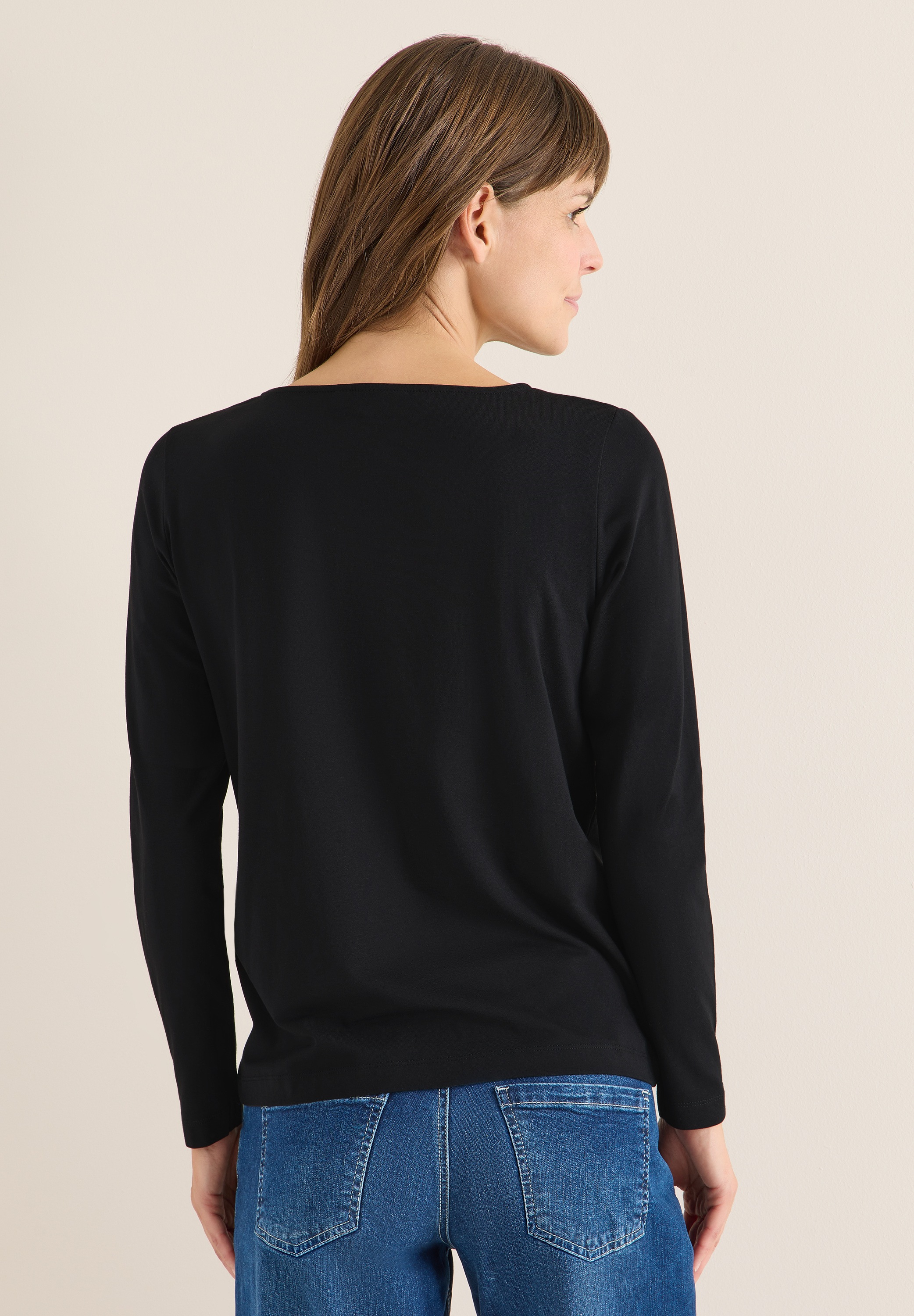 Cecil Langarmshirt mit V-Ausschnitt günstig online kaufen