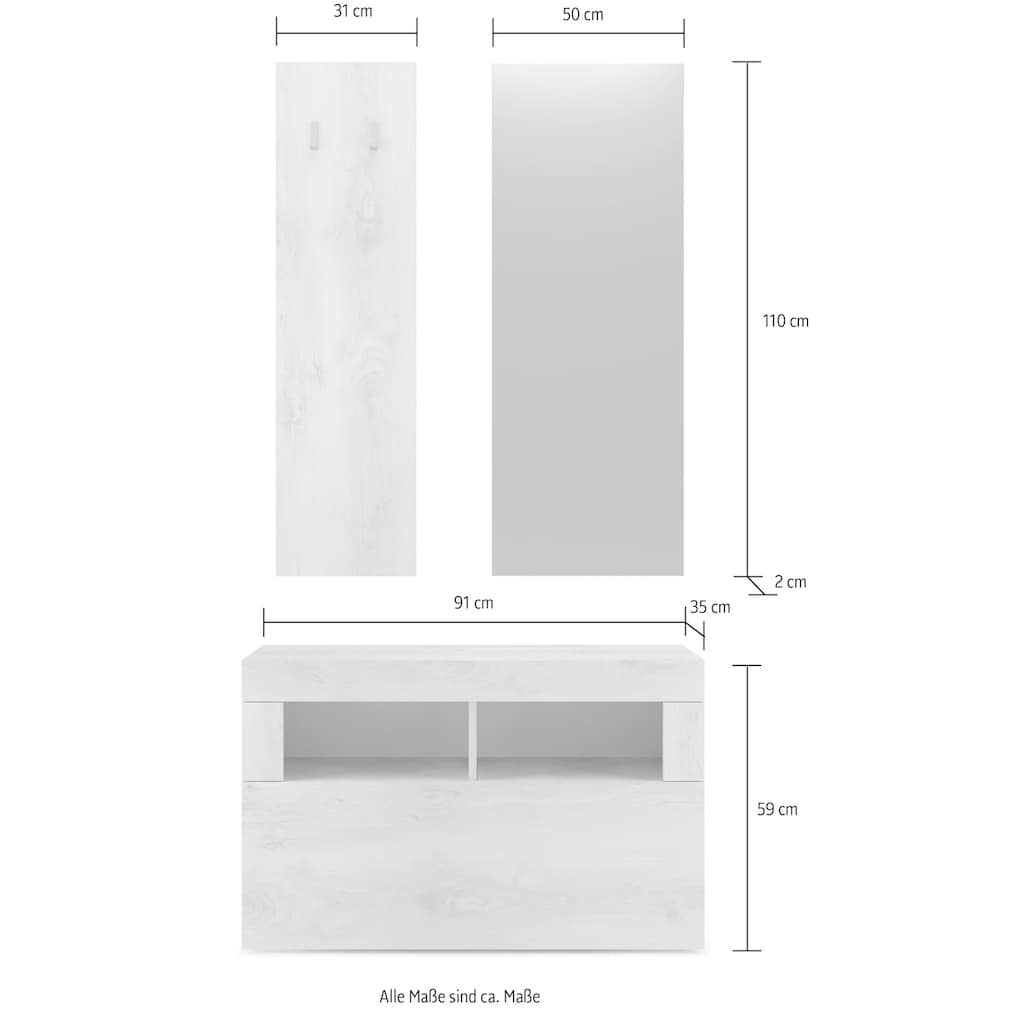 INOSIGN Garderoben-Set »Basic«, (3 St.)