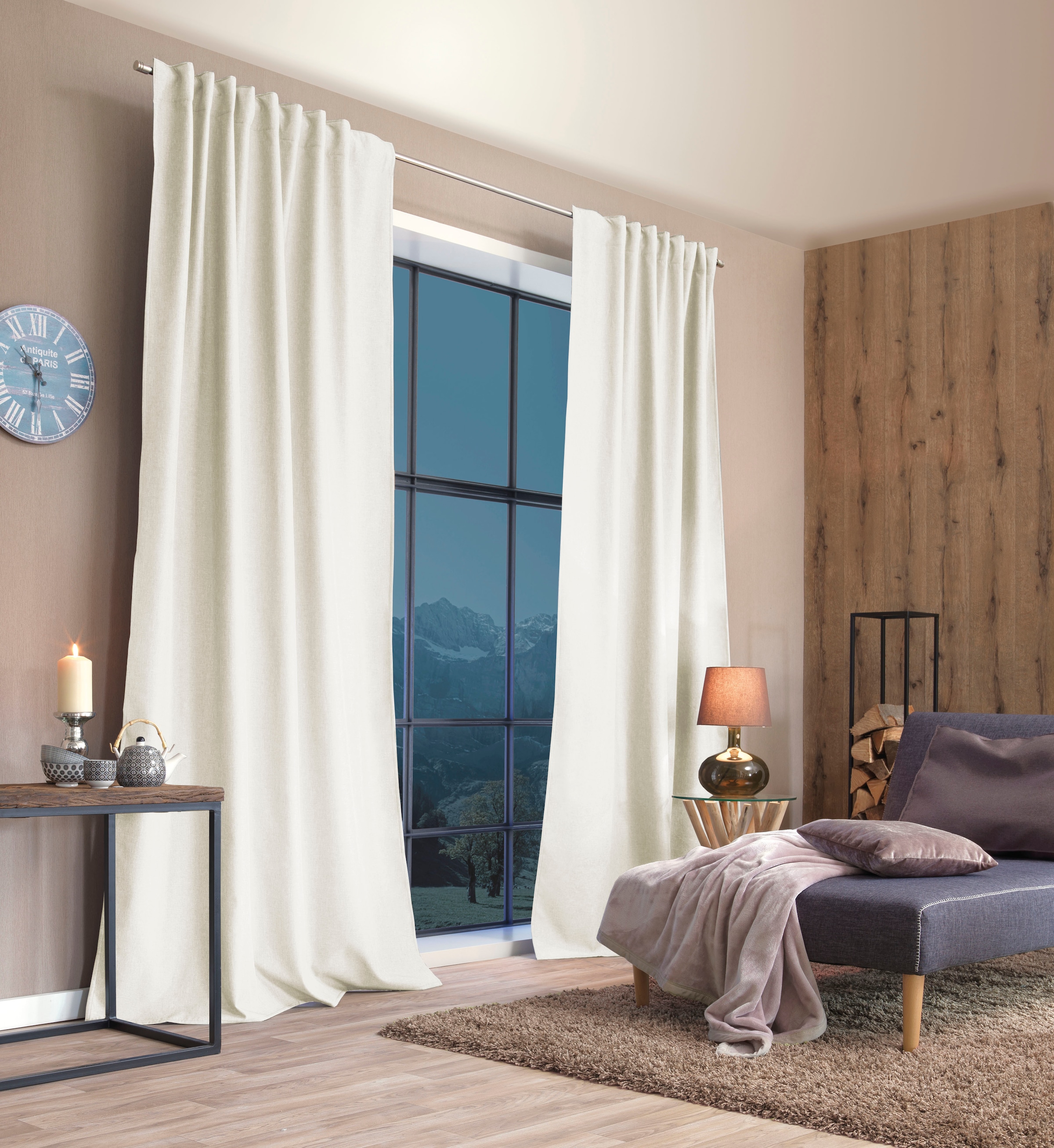 Home Basics Vorhang "ESKIMO" Multifunktionsband 1 Stk. tlg. Thermostoff Uni günstig online kaufen