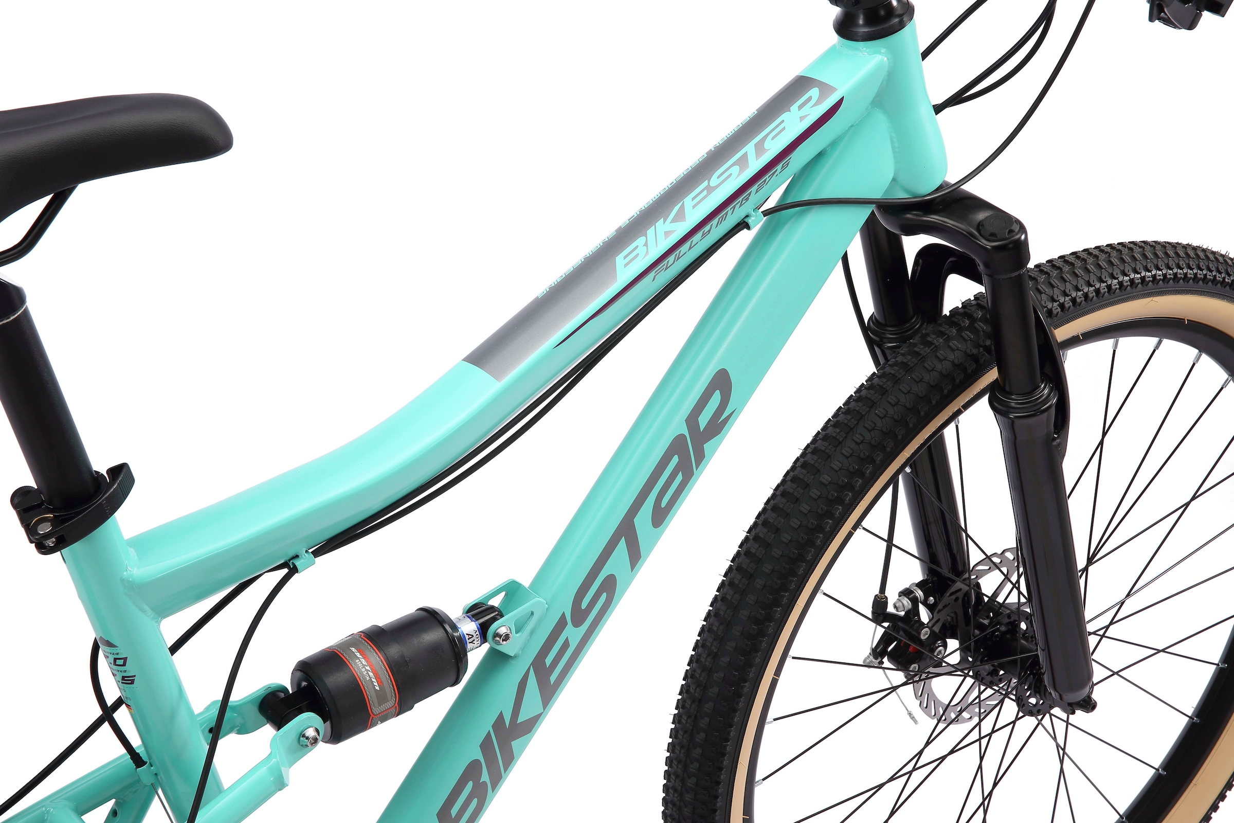 Bikestar Mountainbike, 21 Gang, Shimano, RD-TY300 Schaltwerk, Kettenschaltung, für Damen und Herren, Kettenschaltung