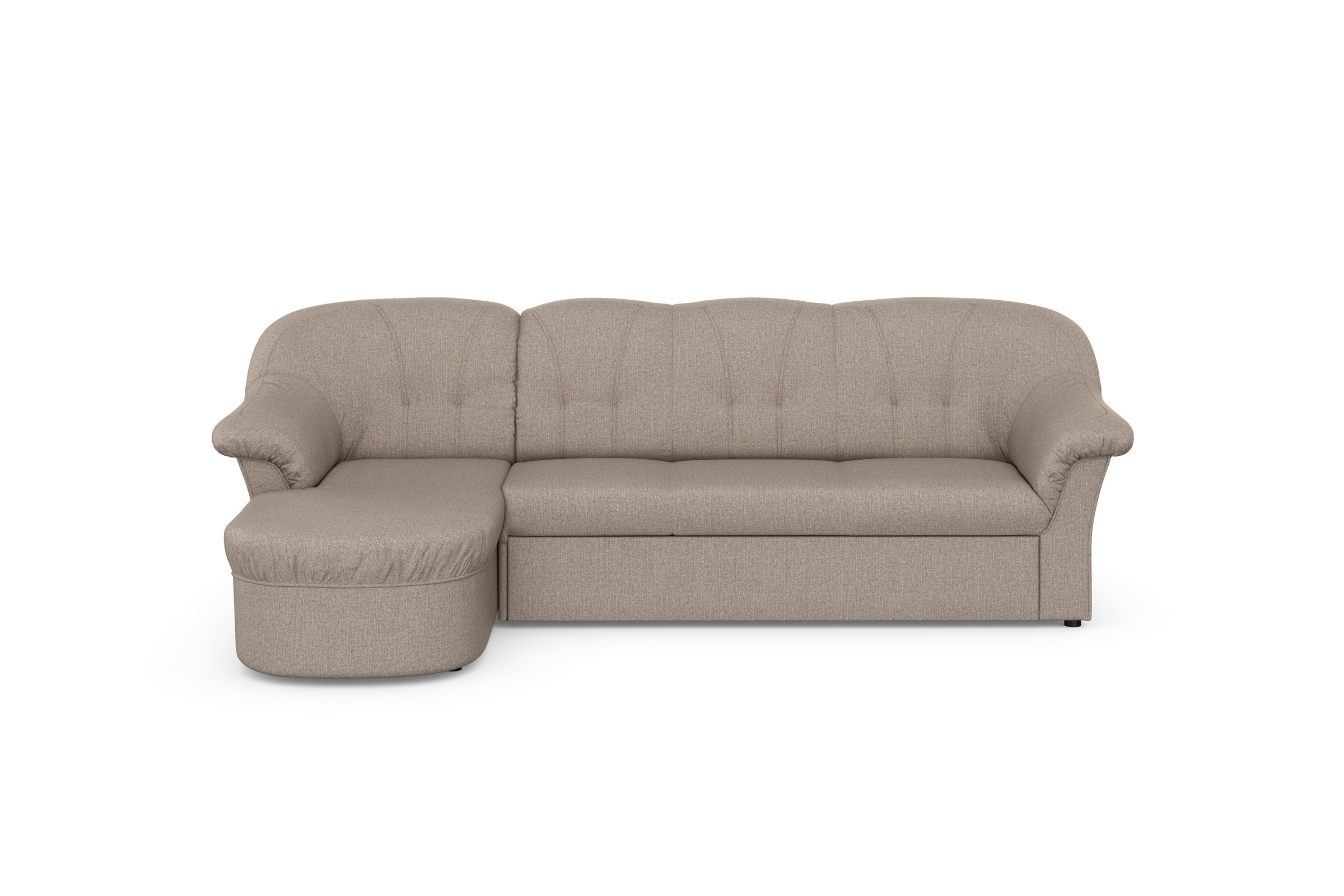 DOMO collection Ecksofa »Pegnitz, elegante Rückensteppung, kompakte Stellmaße 238/141cm, L-Form«, wahlweise mit Bettfunktion