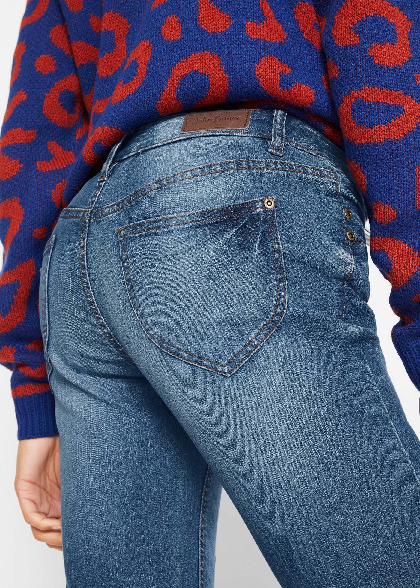 Thumbnail - bonprix Bootcut-Jeans "Bootcut-Jeans Mid Waist, Komfort-Stretch" 5-Pocket-Stil, Boot-Cut, ausgestelltes Bein, normale Le...